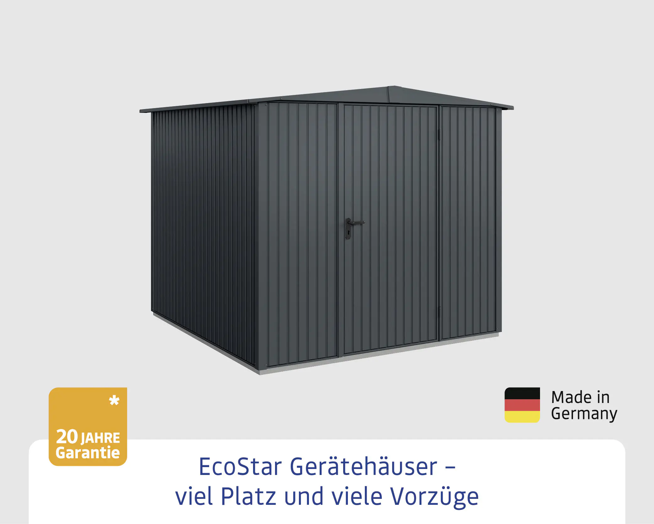 EcoStar Gerätehaus Trend-S Typ 2 258,8 x 247,7 x 216 cm anthrazitgrau