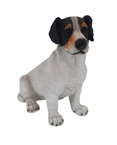 Deckofigur Jack Russell sitzend 34,5 x 19,5 x 35 cm weiß-schwarz