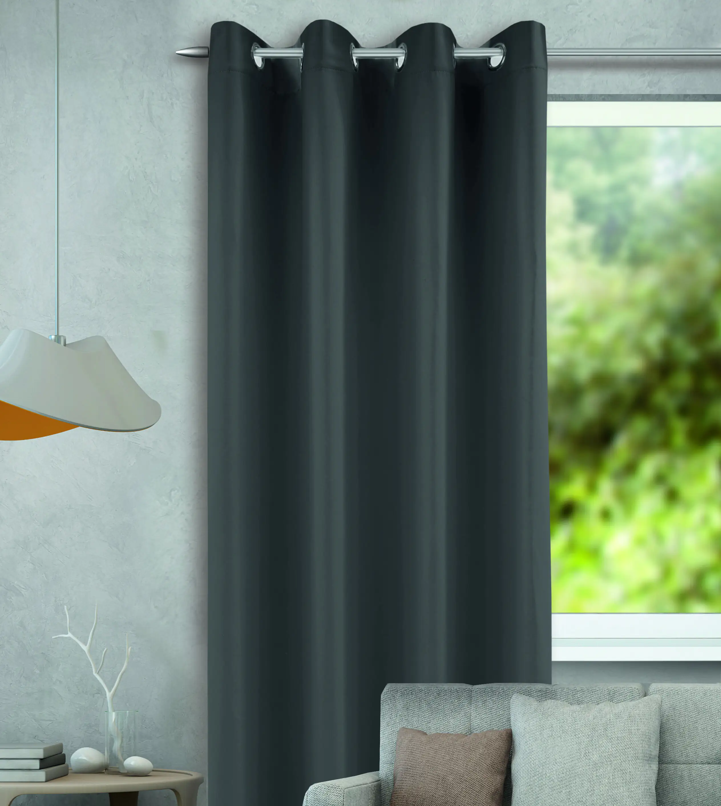 Neusser Collection Ösenschal DimOut Marene schwarz, 140 x 245 cm