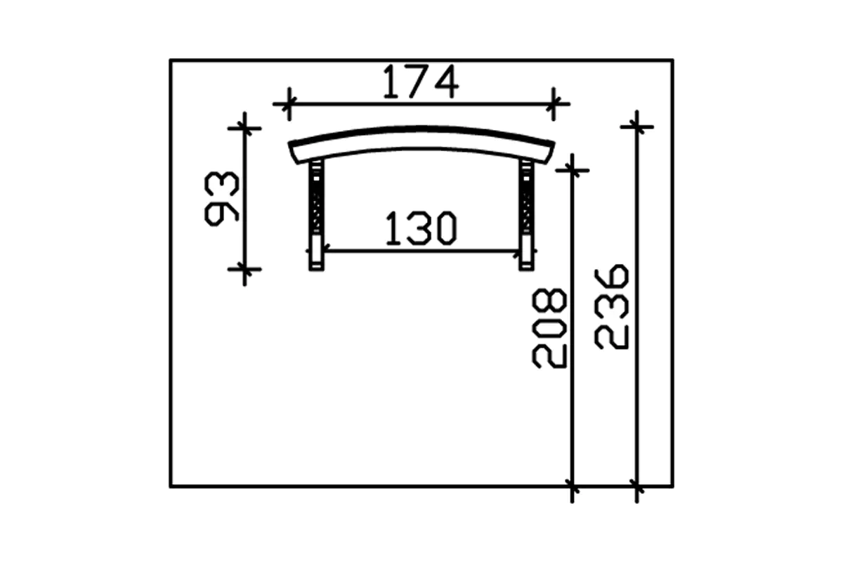 SKAN HOLZ Vordach Rostock 174 x 80 cm, lasiert in Nussbaum