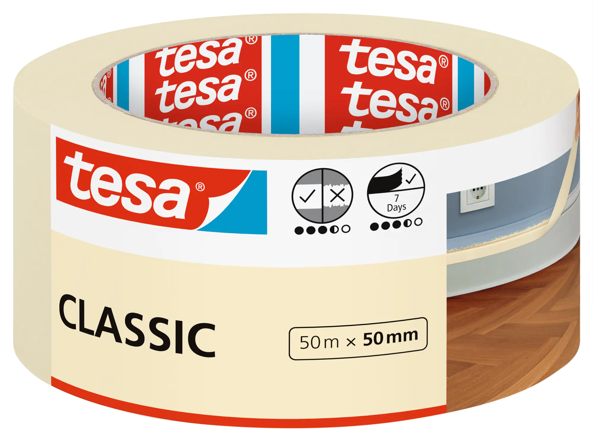 tesa Malerband Classic 50 m x 50 mm, weiß tesa Malerband Classic 50 m x 50 mm, weiß
