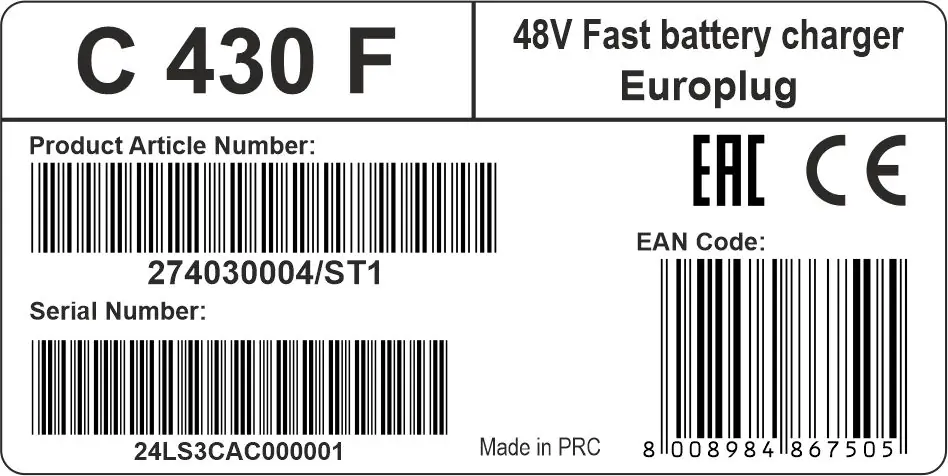 Stiga Schnell-Ladegerät C 430 F 48 V