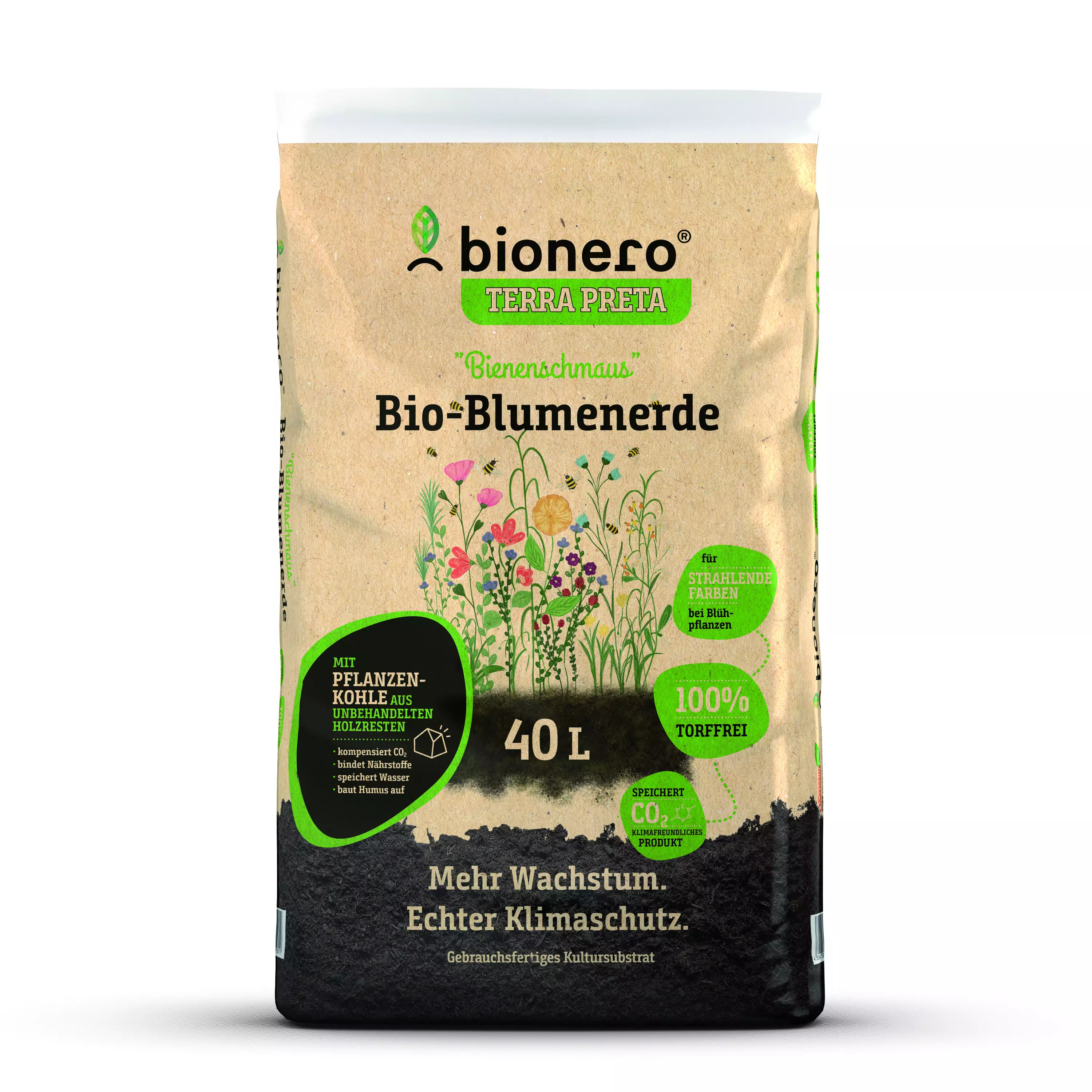 bionero Bio Blumenerde "Bienenschmaus" 40 L torffrei bionero Bio Blumenerde "Bienenschmaus" 40 L torffrei