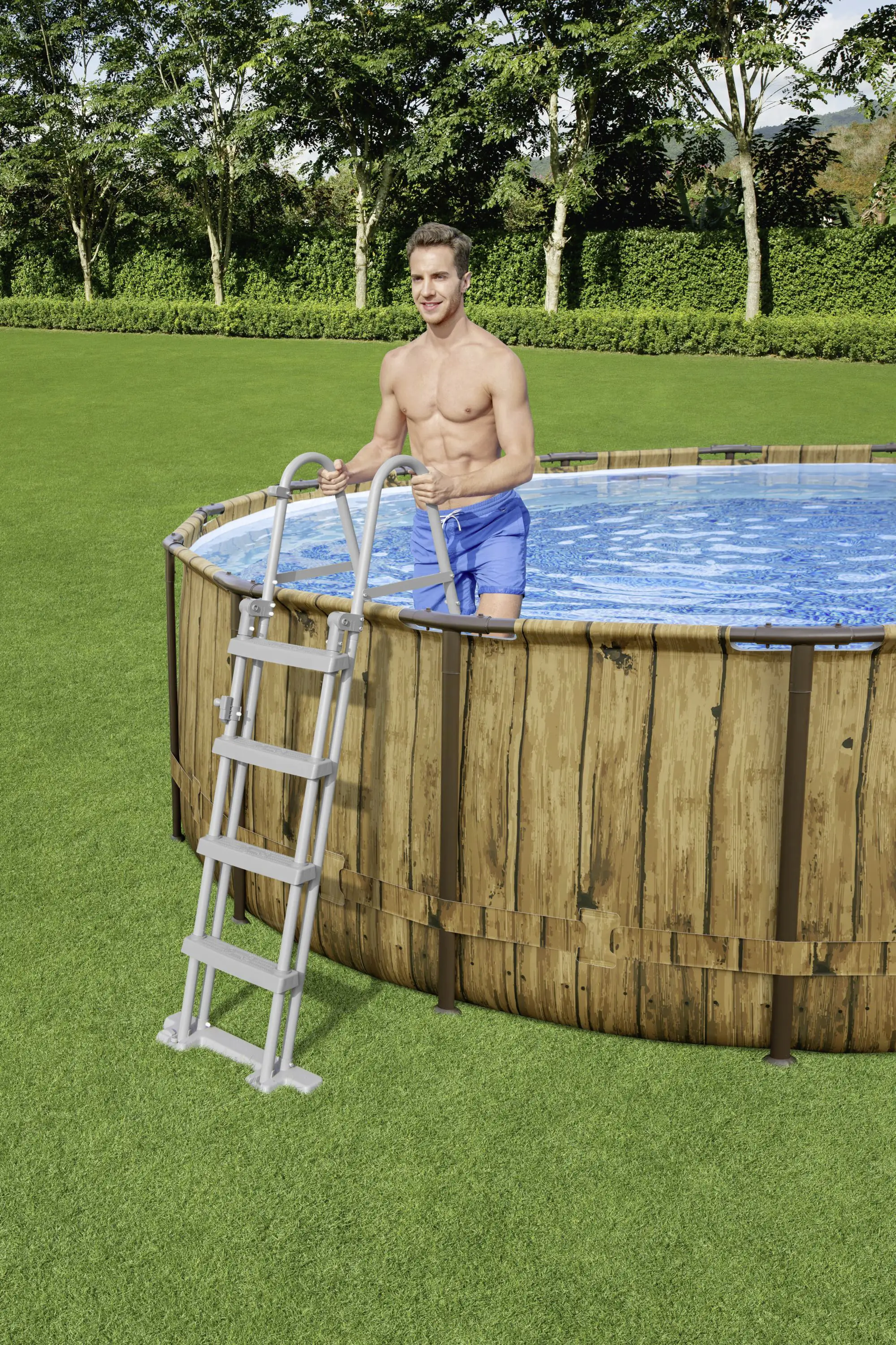 Bestway Aufstellpool Komplett-Set Power Steel Swim Vista Ø 488 x 122 cm