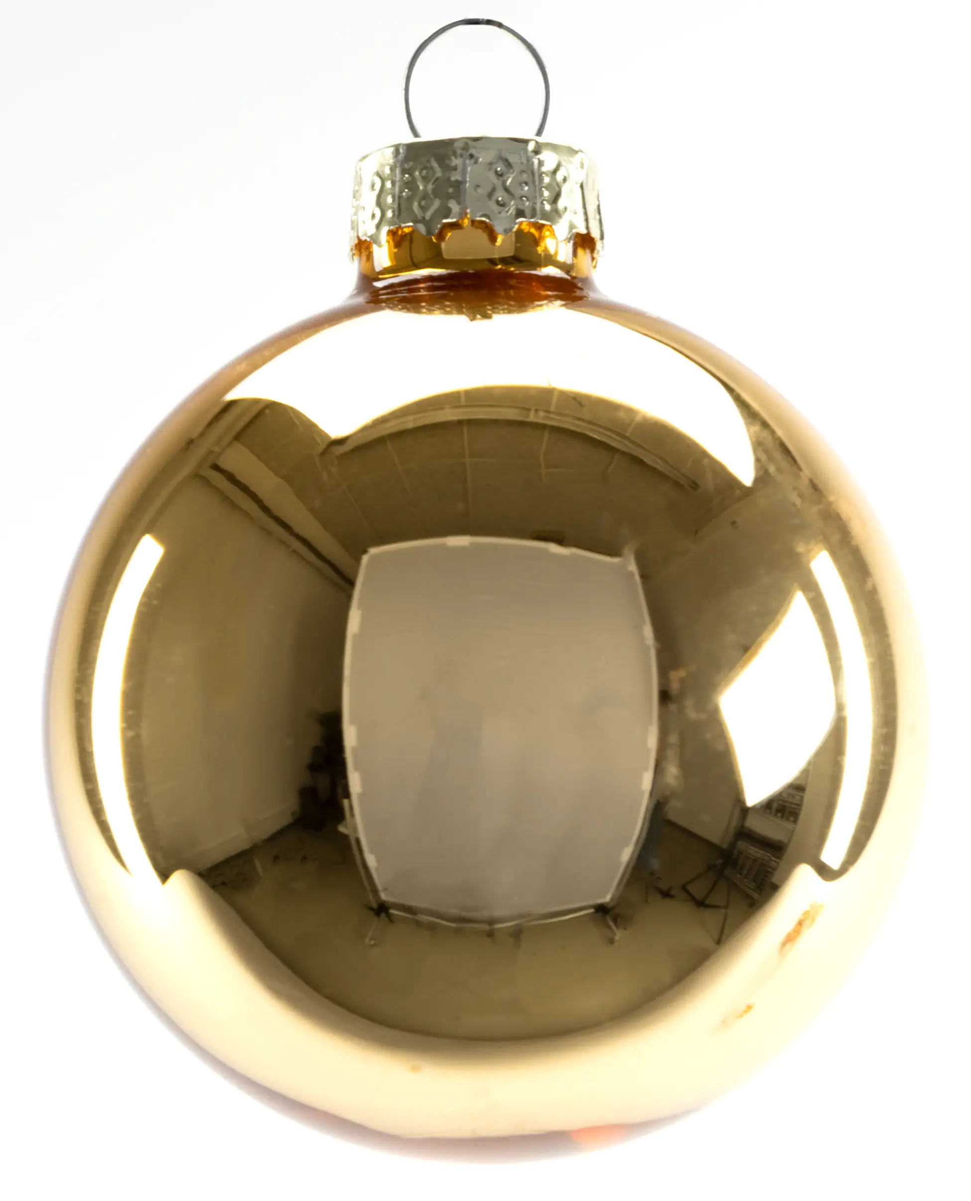 4333692537193_01 Trendline Weihnachtskugeln aus Glas Ø 6 cm wollweiß-gold-bernstein 20 Stück