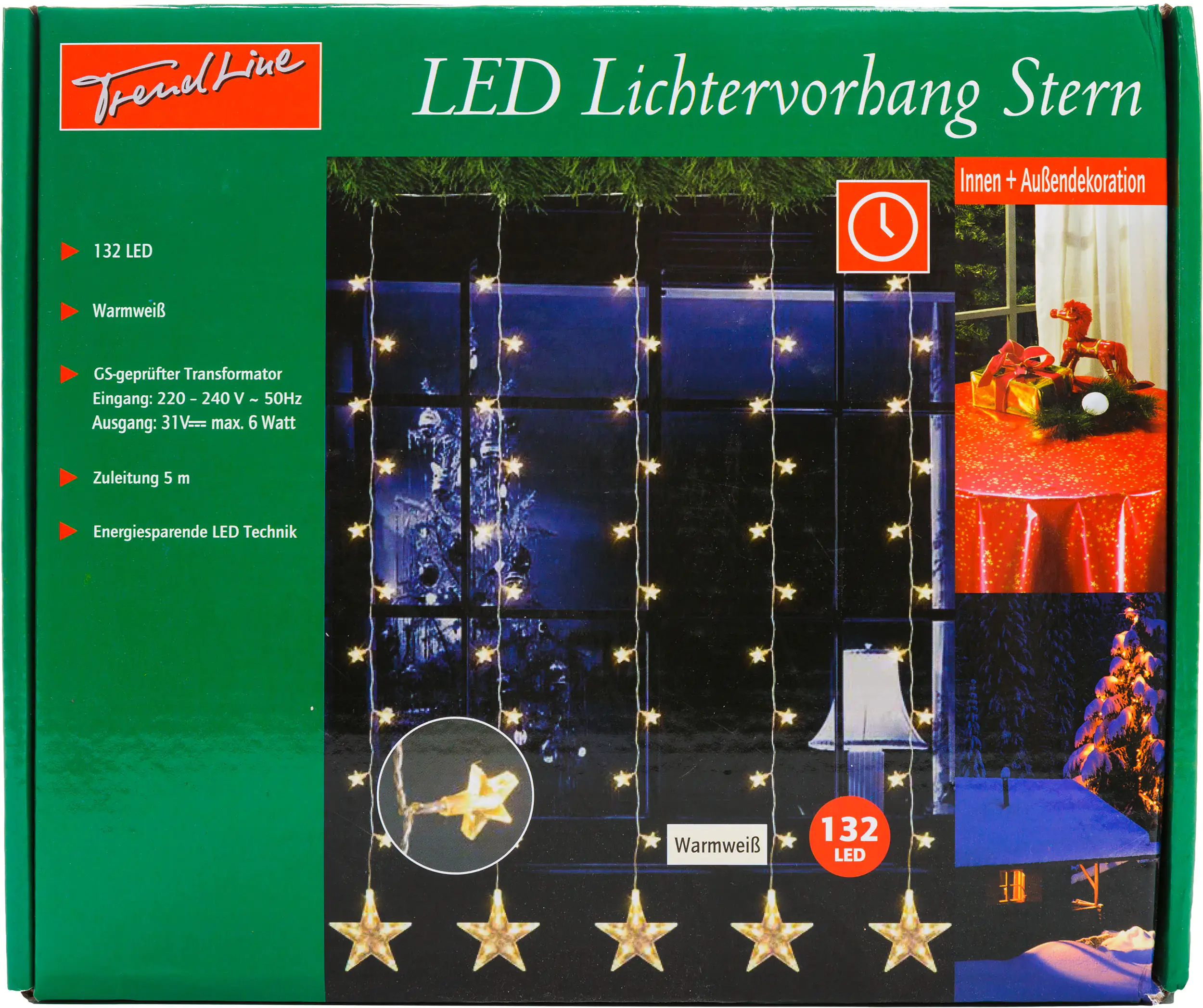 2076601405719_01 TrendLine LED Lichtervorhang Sterne 2,0 x 1,5 m warmweiß mit Timer