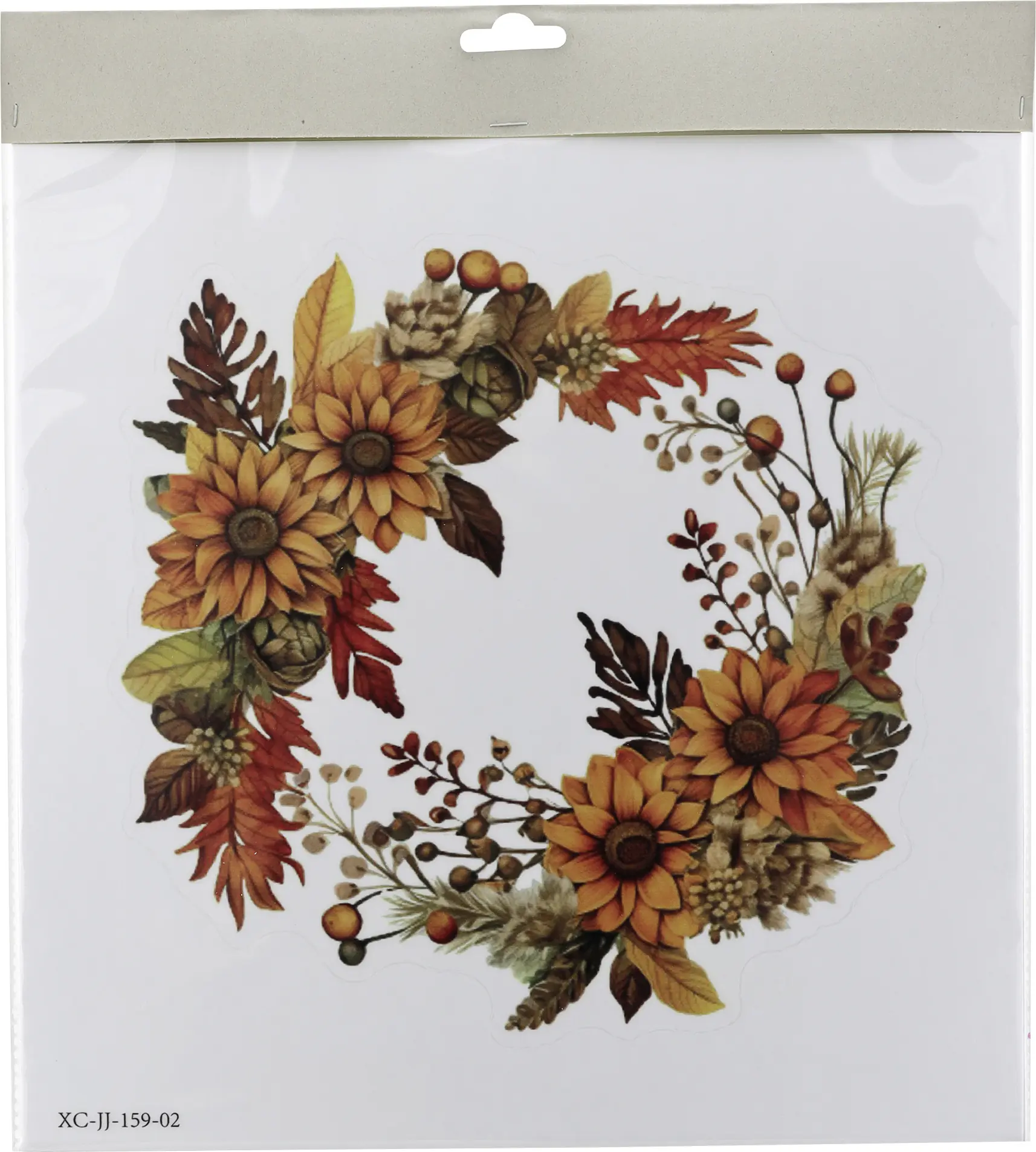 Fensterbild Herbstkranz Sticker 31 x 31 cm bunt 