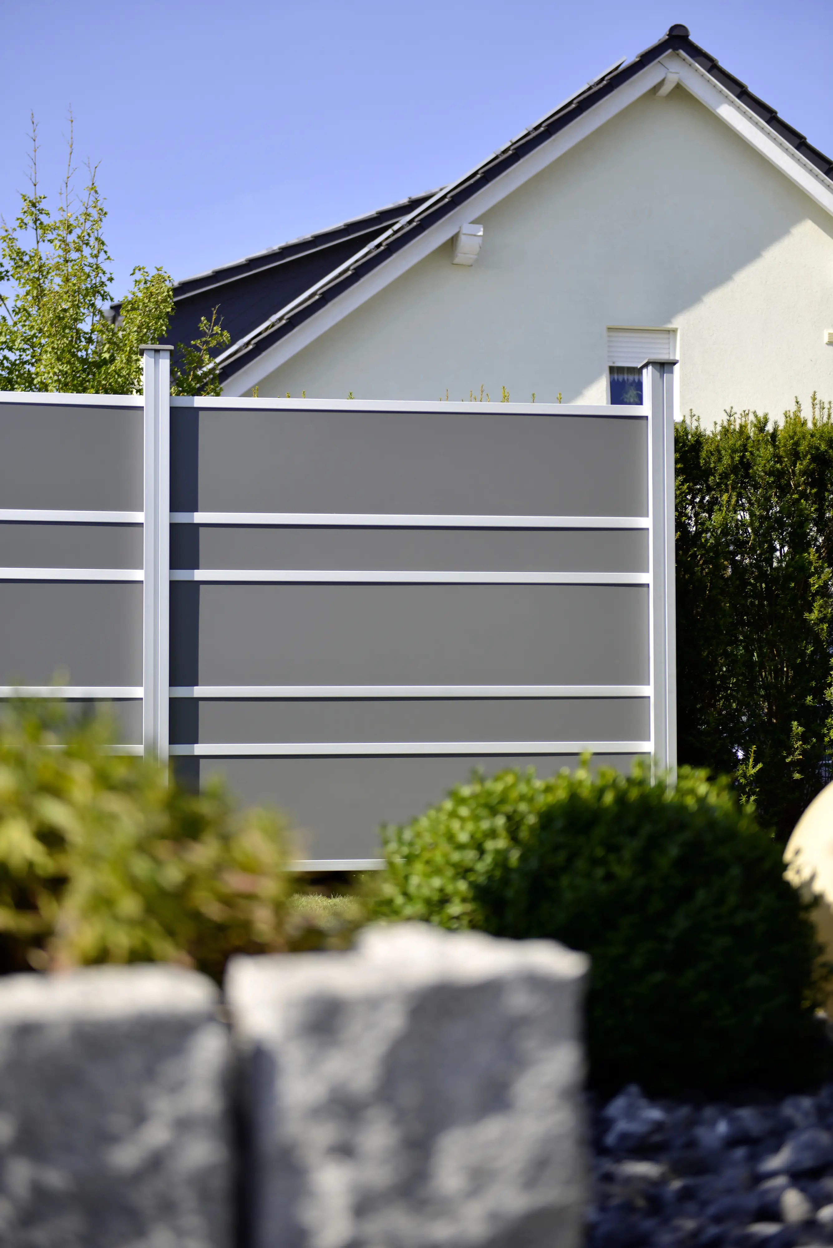 Osmo Sichtschutzelement HPL Elegance Grundelement viergeteilt, weiß