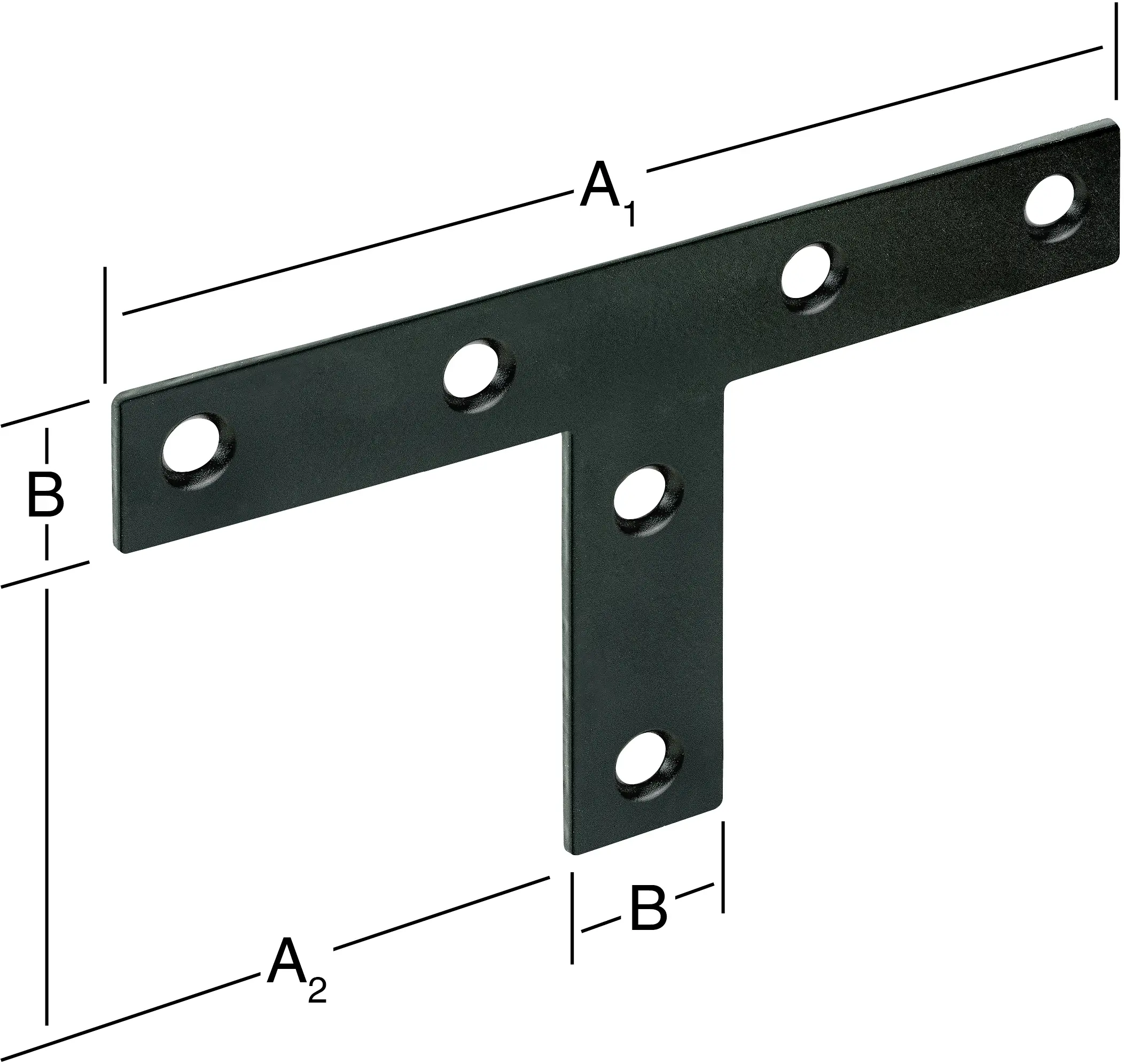 Vormann T-Flachwinkel 70 x 36 x 16 mm Stahl schwarz
