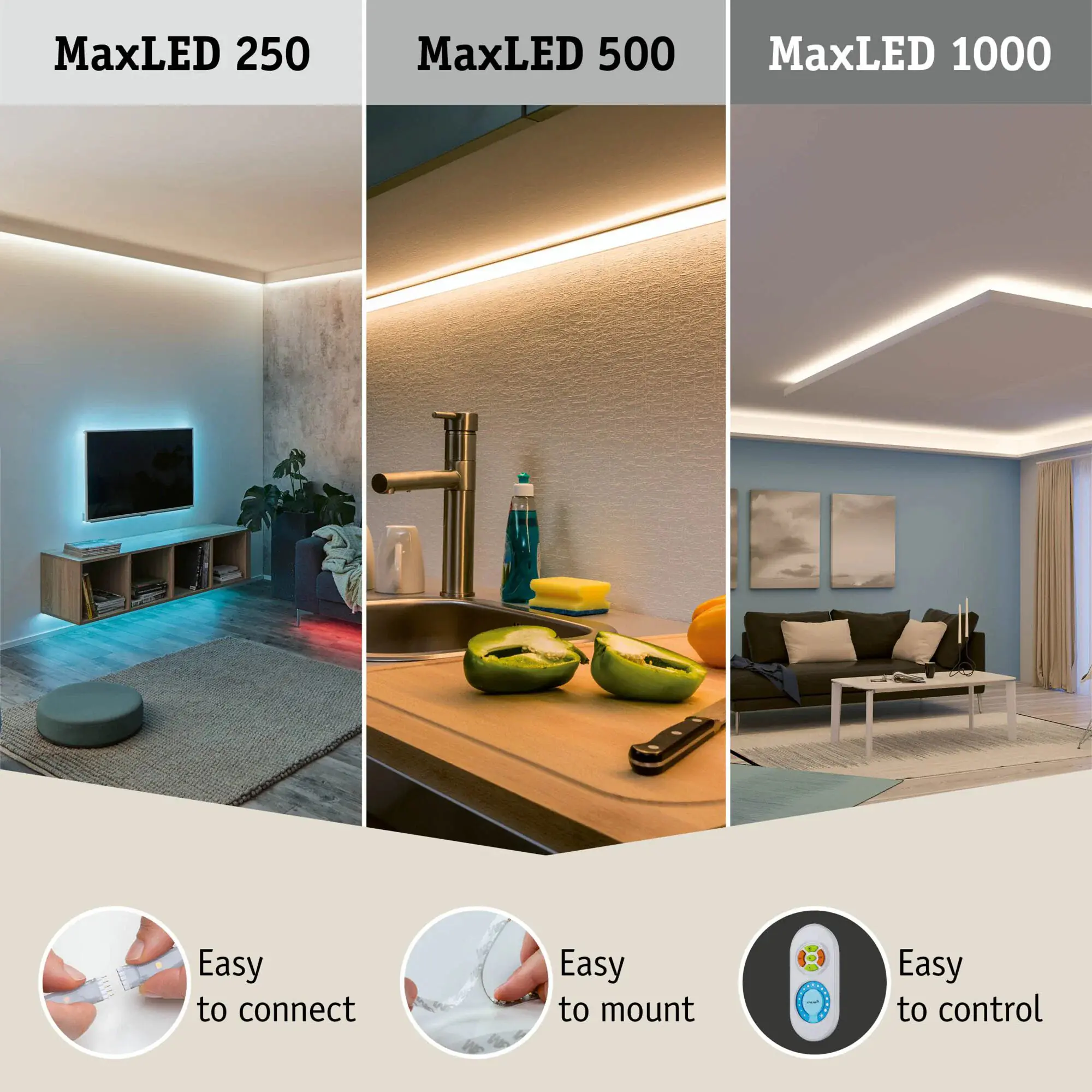 Paulmann LED-Streifen Set MaxLED 1,5 m 9 W warmweiß-kaltweiß silber dimmbar
