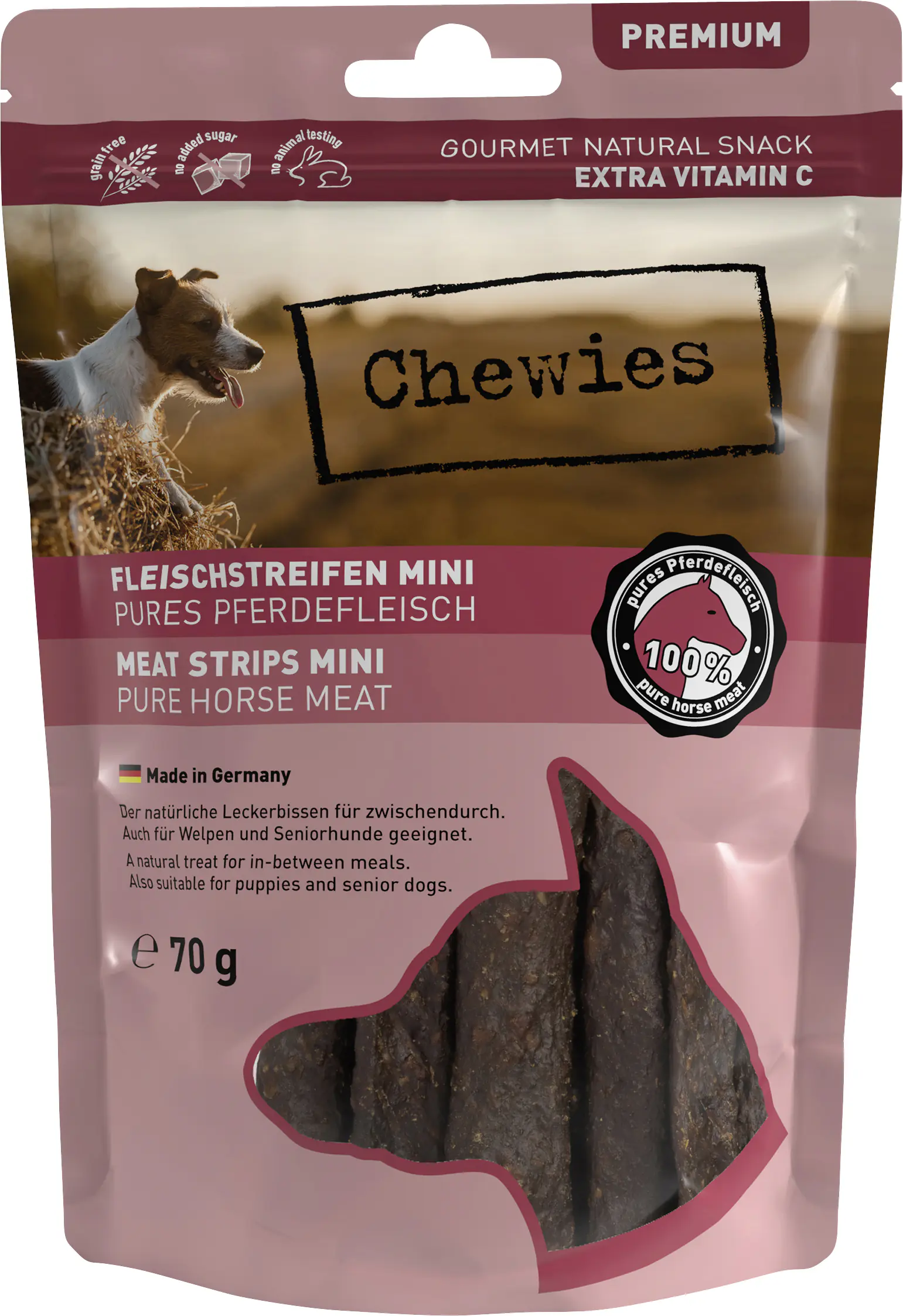Chewies Fleischstreifen Mini Pferd 70g