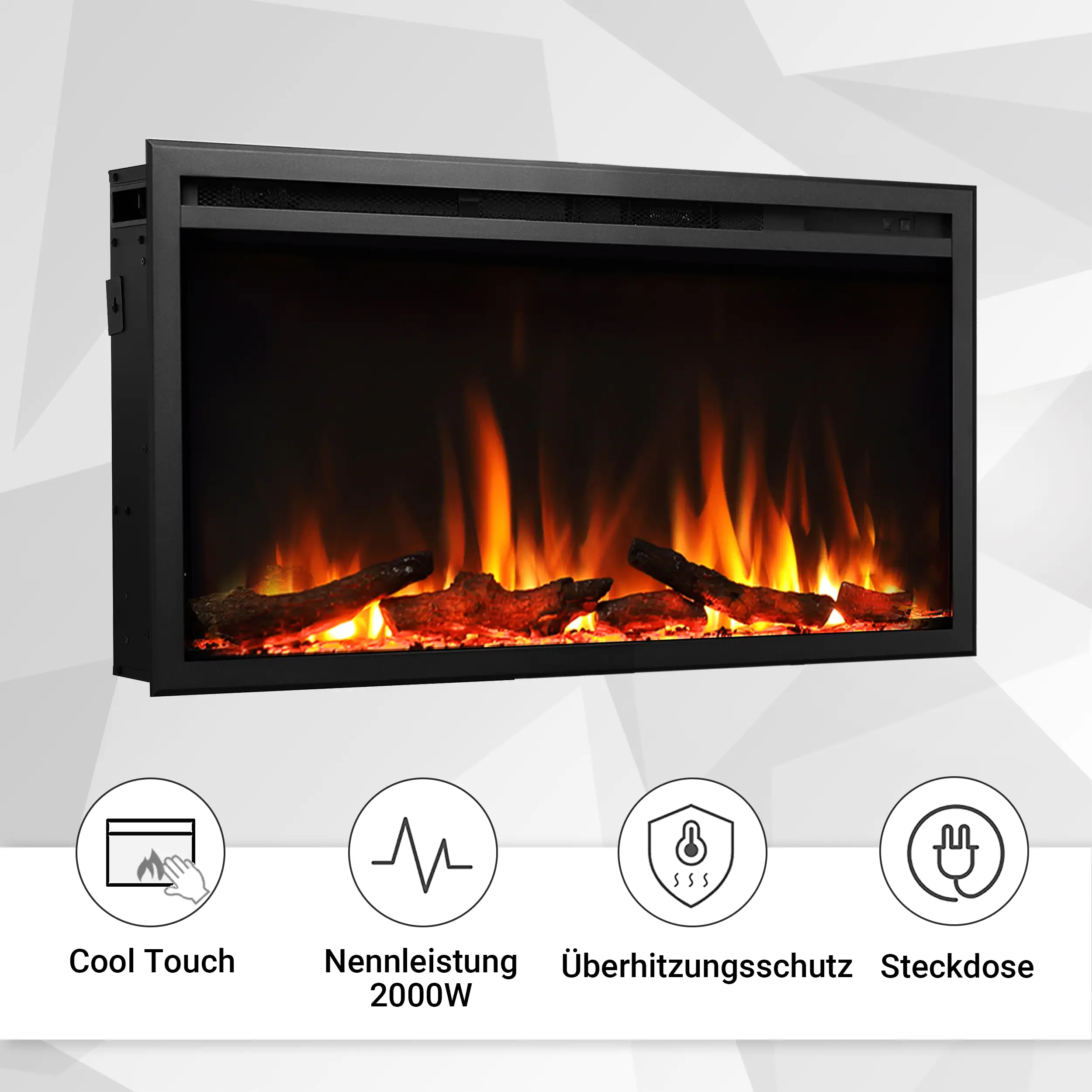 Balderia Elektrokamin schwarz Athena 36 1000/1500 Watt 49,5 x 92,8 cm Balderia Elektrokamin schwarz Athena 36 1000/1500 Watt 49,5 x 92,8 cm
