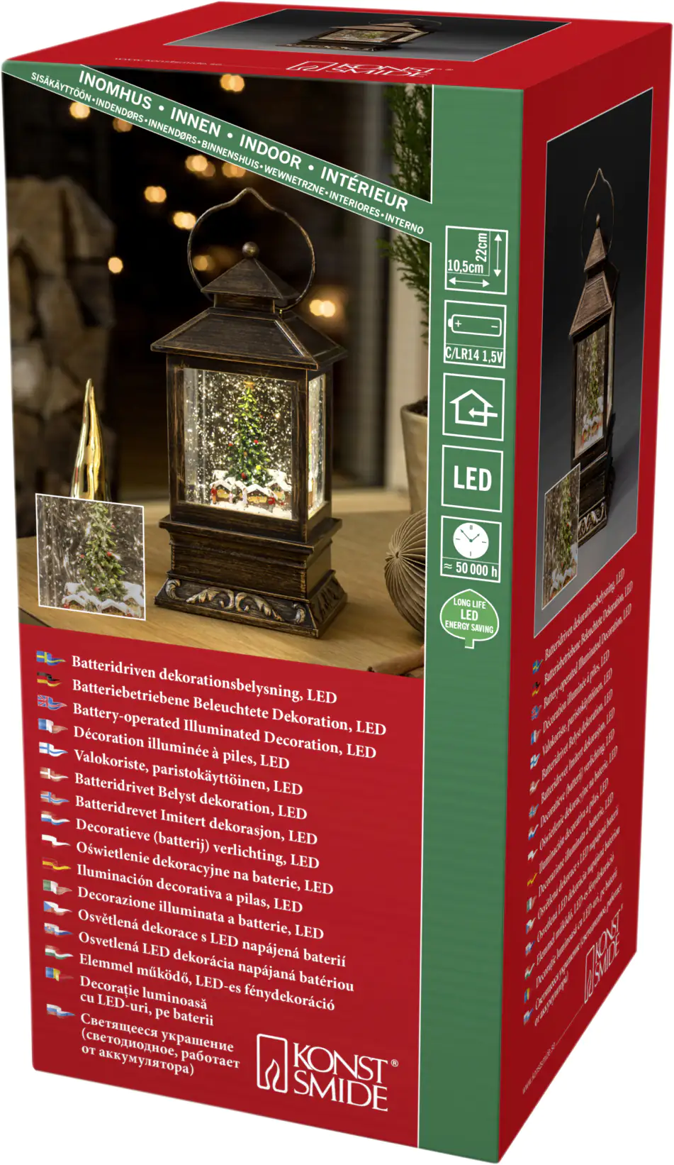Konstsmide Schneelaterne Weihnachtsmarkt Höhe: 22 cm Konstsmide Schneelaterne Weihnachtsmarkt Höhe: 22 cm