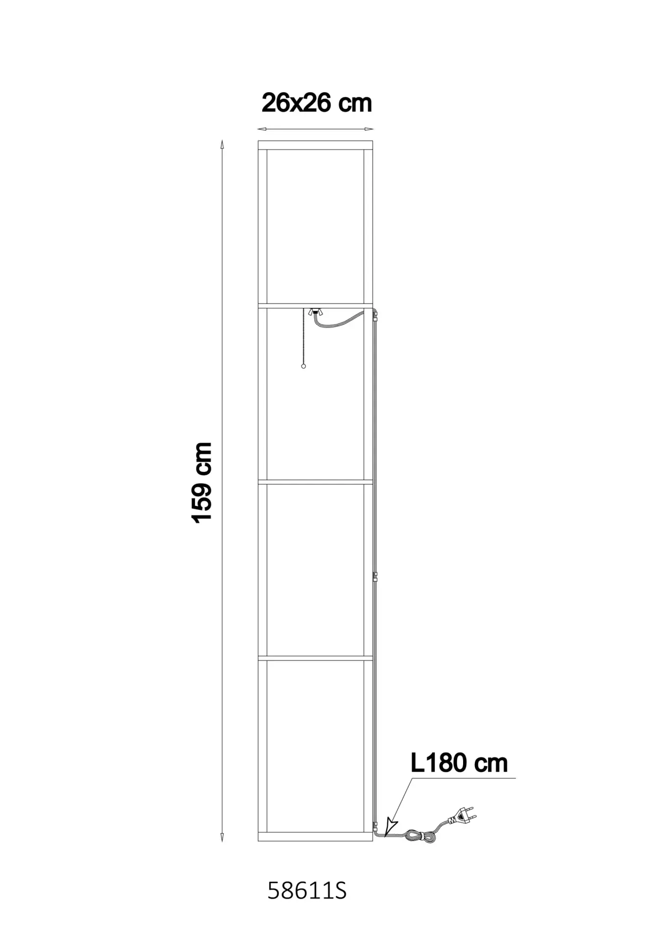 Globo Stehleuchte Tabitha E27 bis 60 W 159 cm schwarz