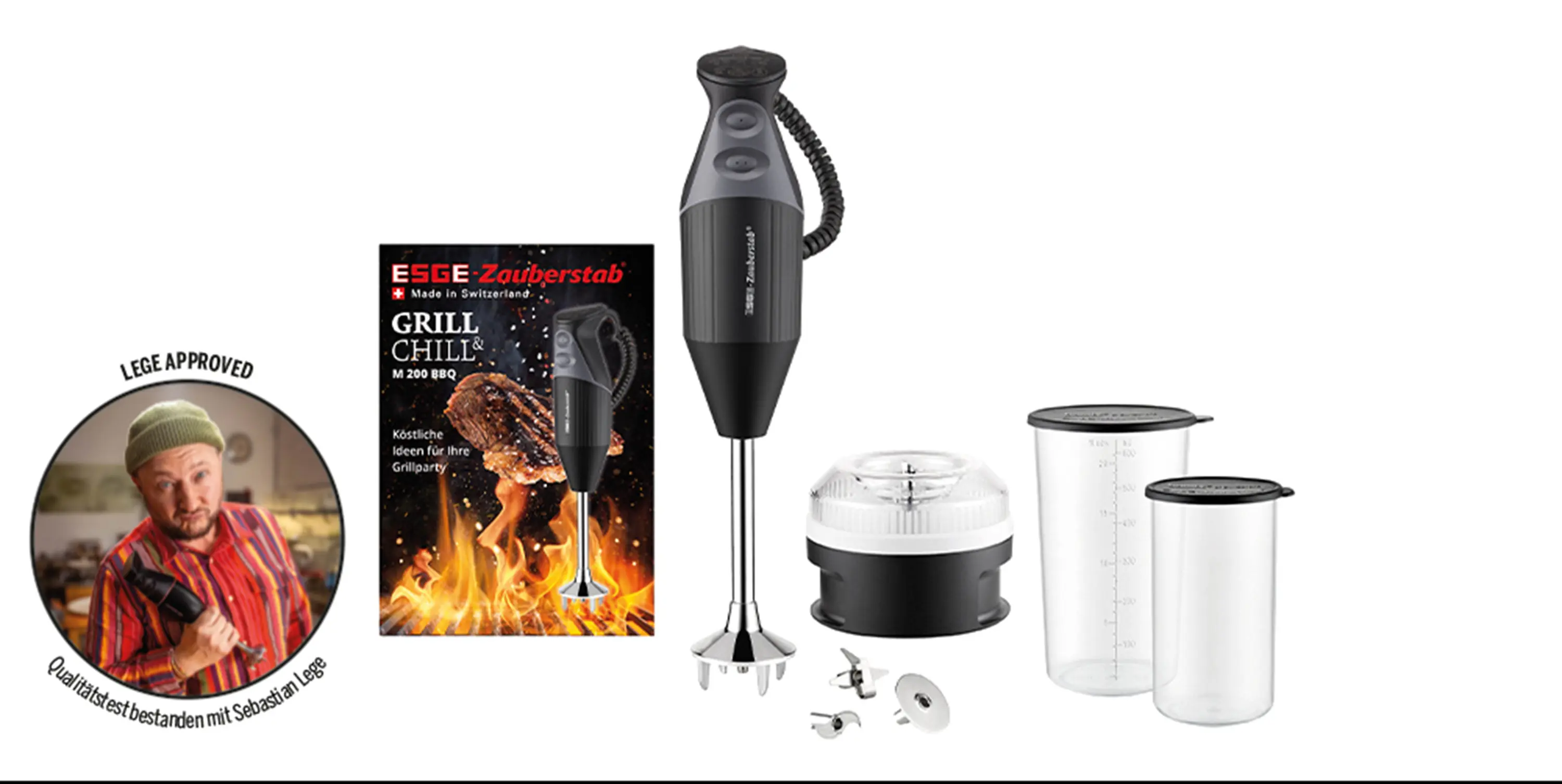 ESGE Stabmixer M 200 BBQ 200 W Rezeptbuch Zauberstab
