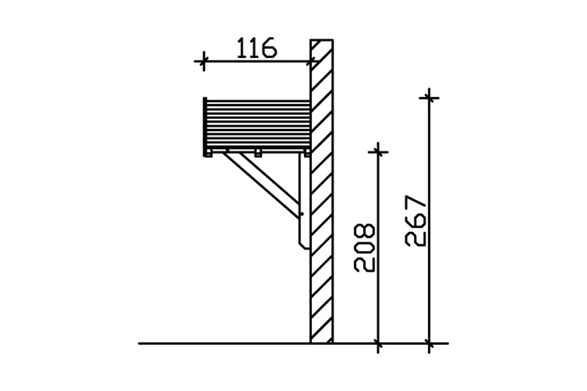 SKAN HOLZ Vordach Siegen Typ 1 247 x 116 cm, lasiert in Eiche hell