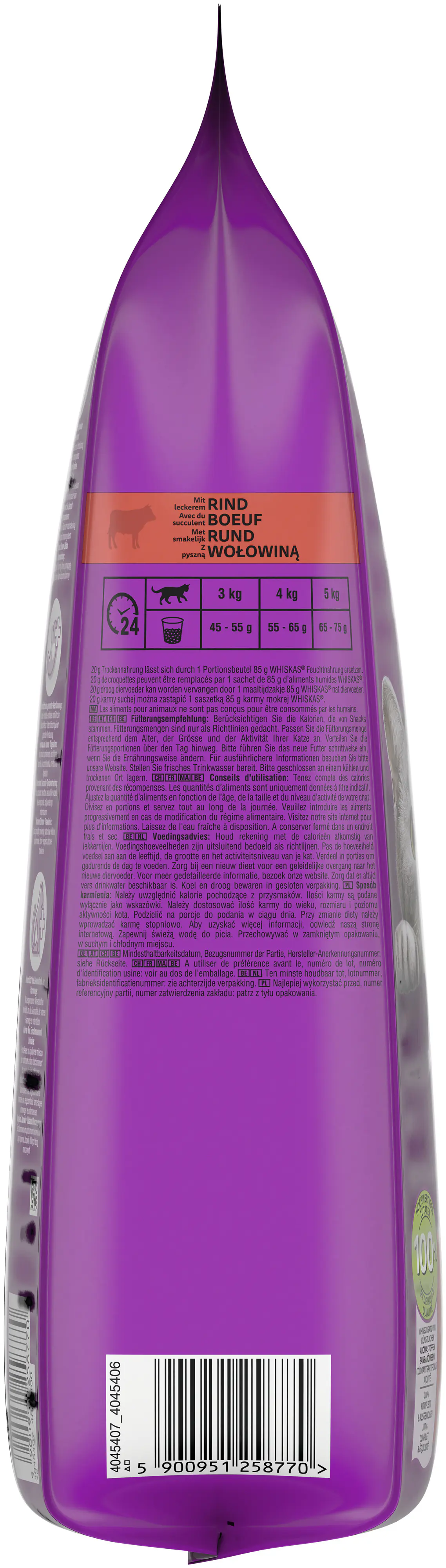 Whiskas Katzentrockenfutter Adult 3,8 kg  Rind