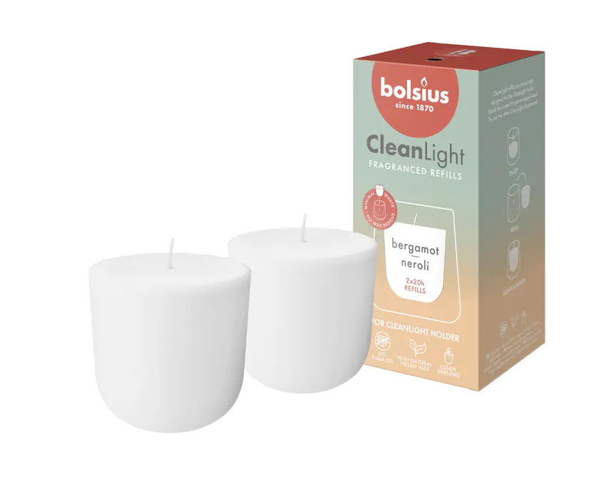 Bolsius Cleanlight Duft-Nachfüller 2er Pack Bergamotte & Neroli