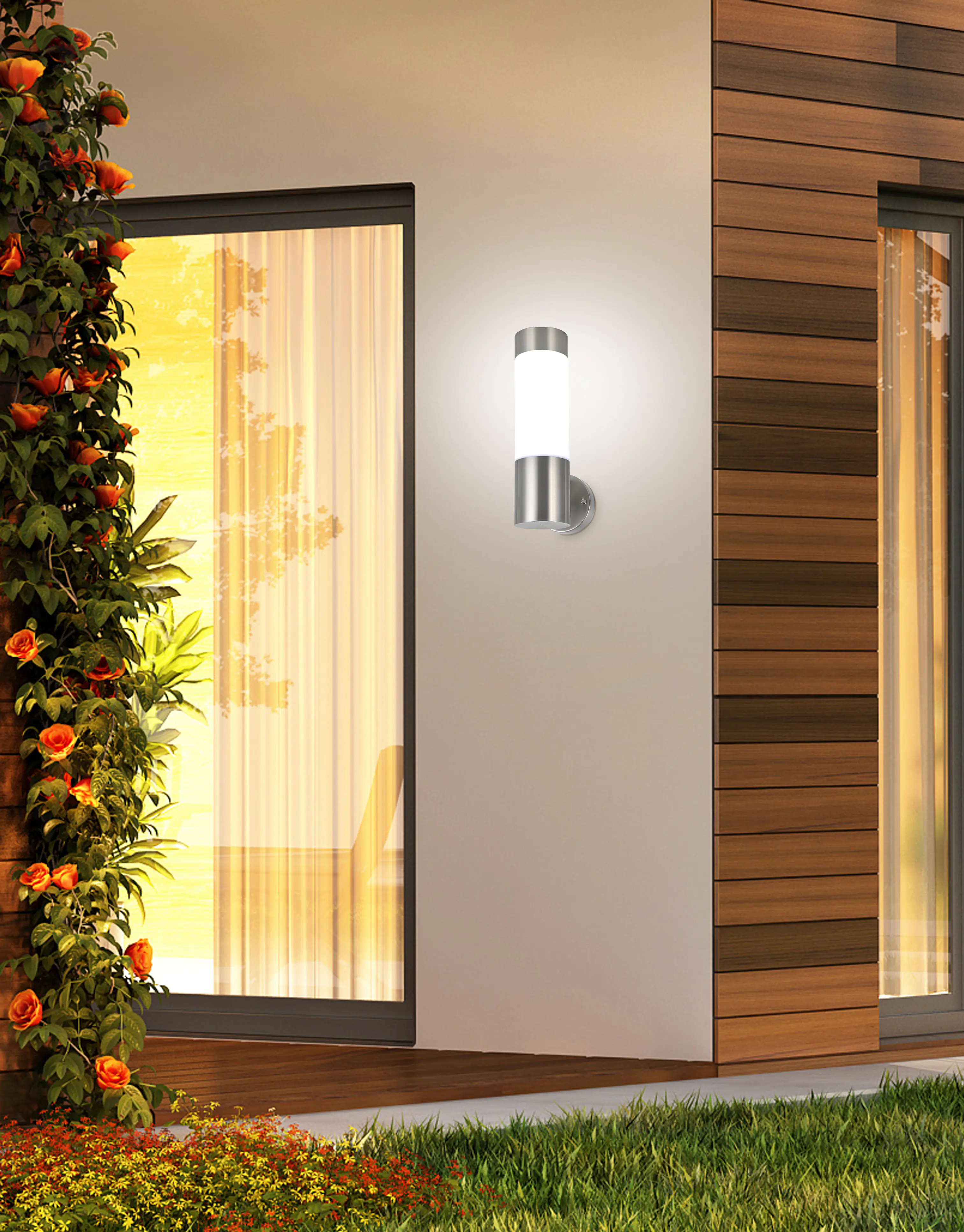 Dapo LED Solar Wandleuchte Marseille 27,5 cm kaltweiß