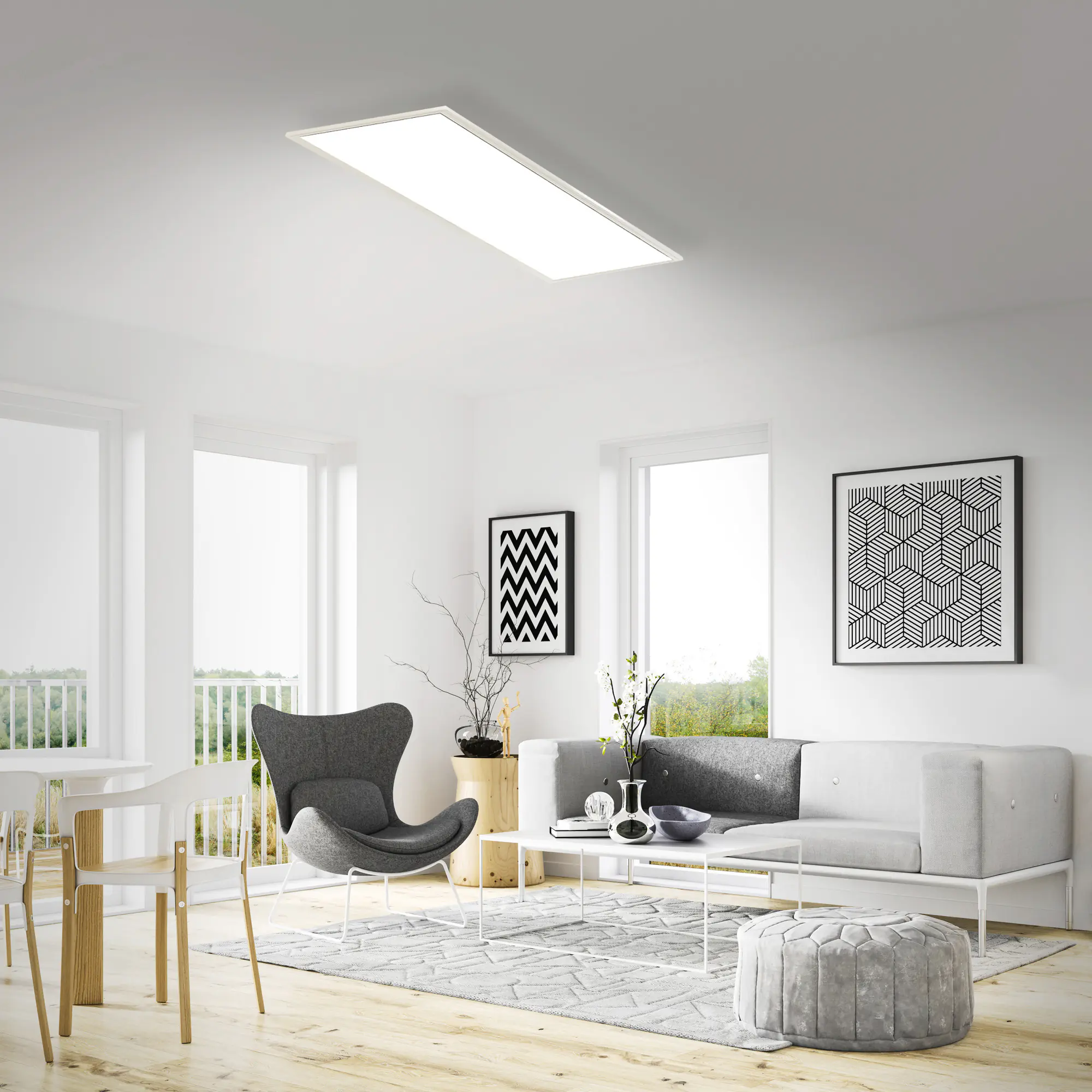 Briloner LED-Panelleuchte Simple ultrafach 119,5 x 29,5 cm weiß neutralweiß