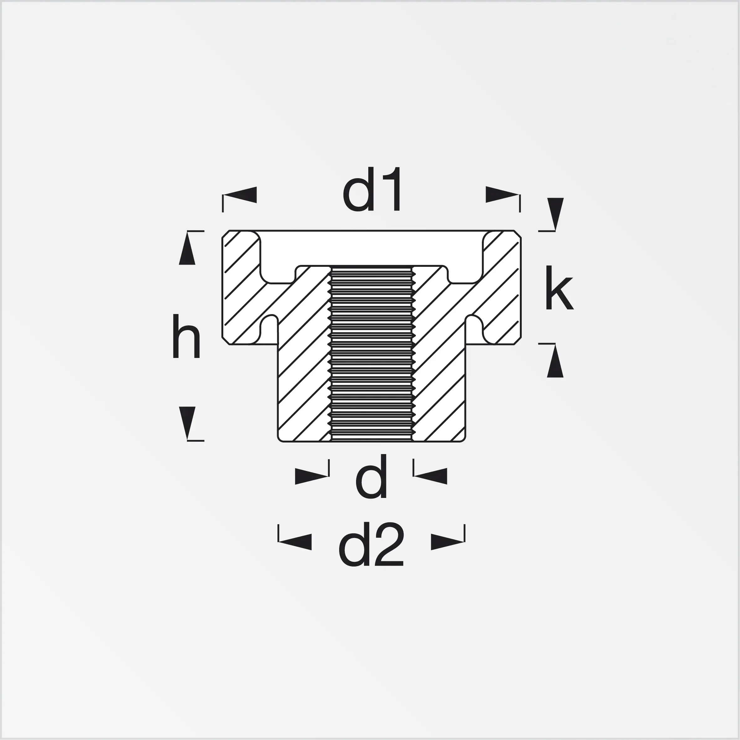 alfer Rändelmutter mit Gewinde M8 PVC (Kunststoff) glatt schwarz