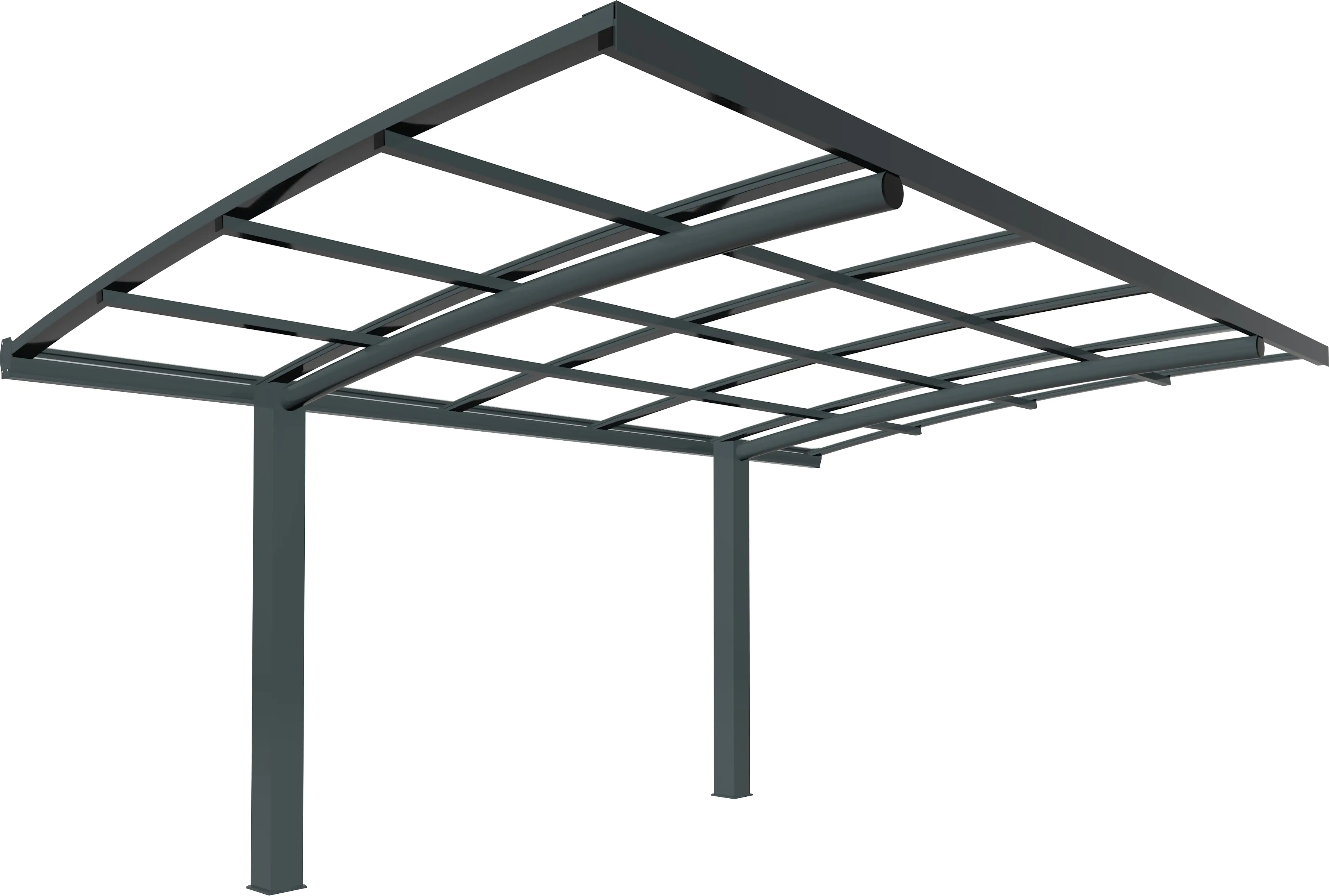 Carport freistehend gebogen 500 x 300 cm grau