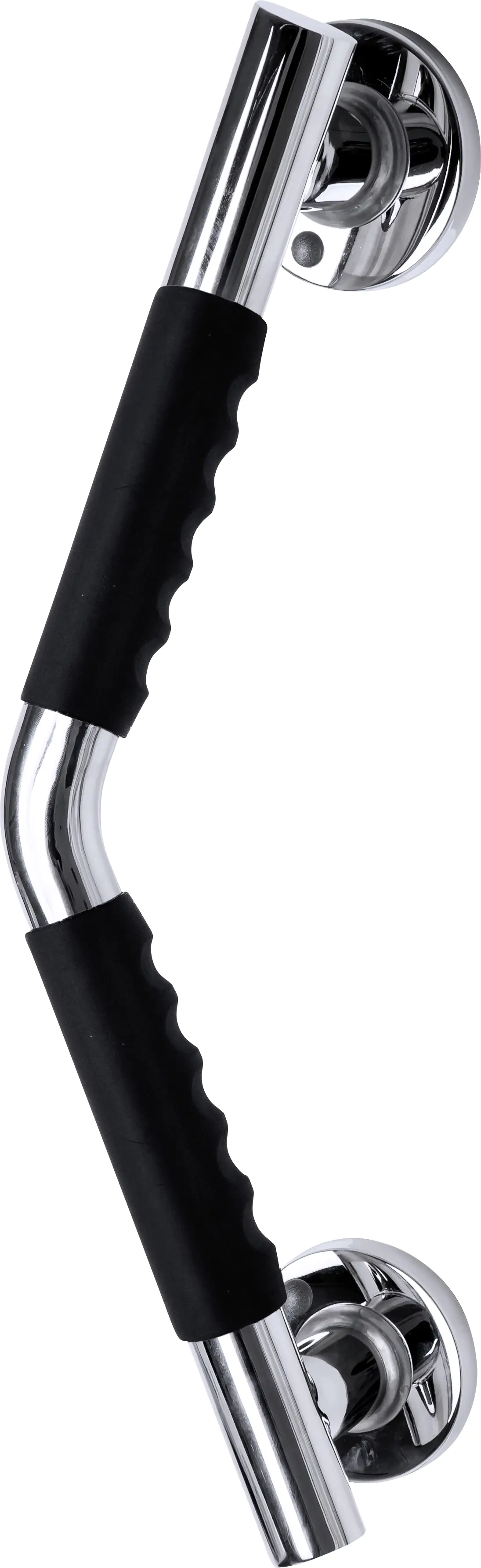 Ridder Winkel-Haltegriff Ken M, chromfarben schwarz, mit rutschhemmender Grifffläche,