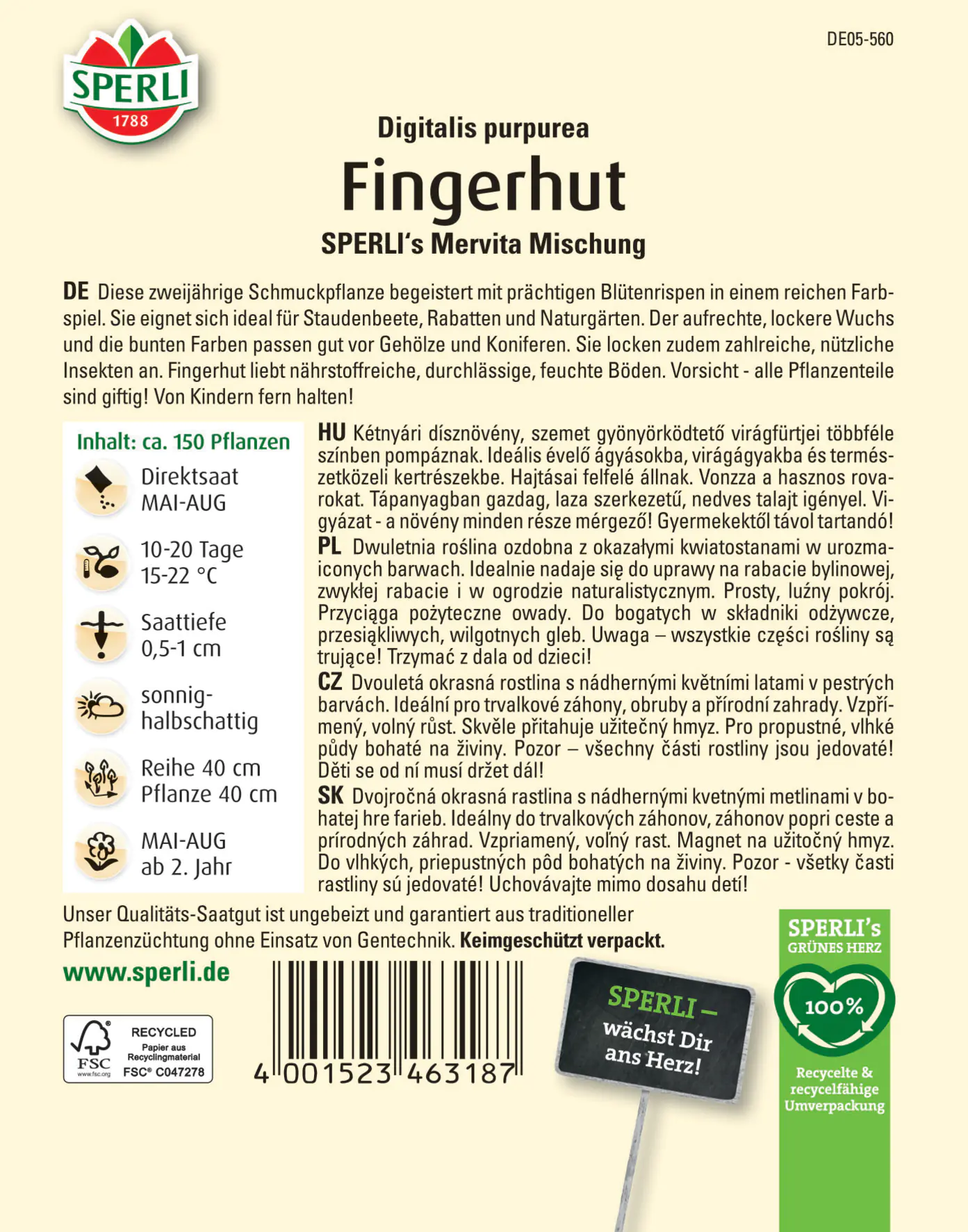 Sperli Fingerhut SPERLI's Mervita Mischung