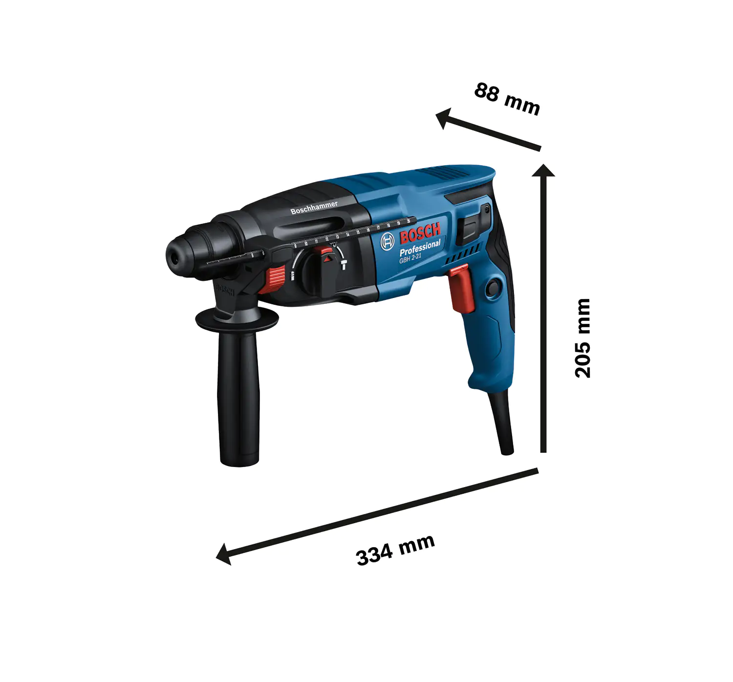 Bosch Professional Bohrhammer GBH 2-21 720 W mit Koffer