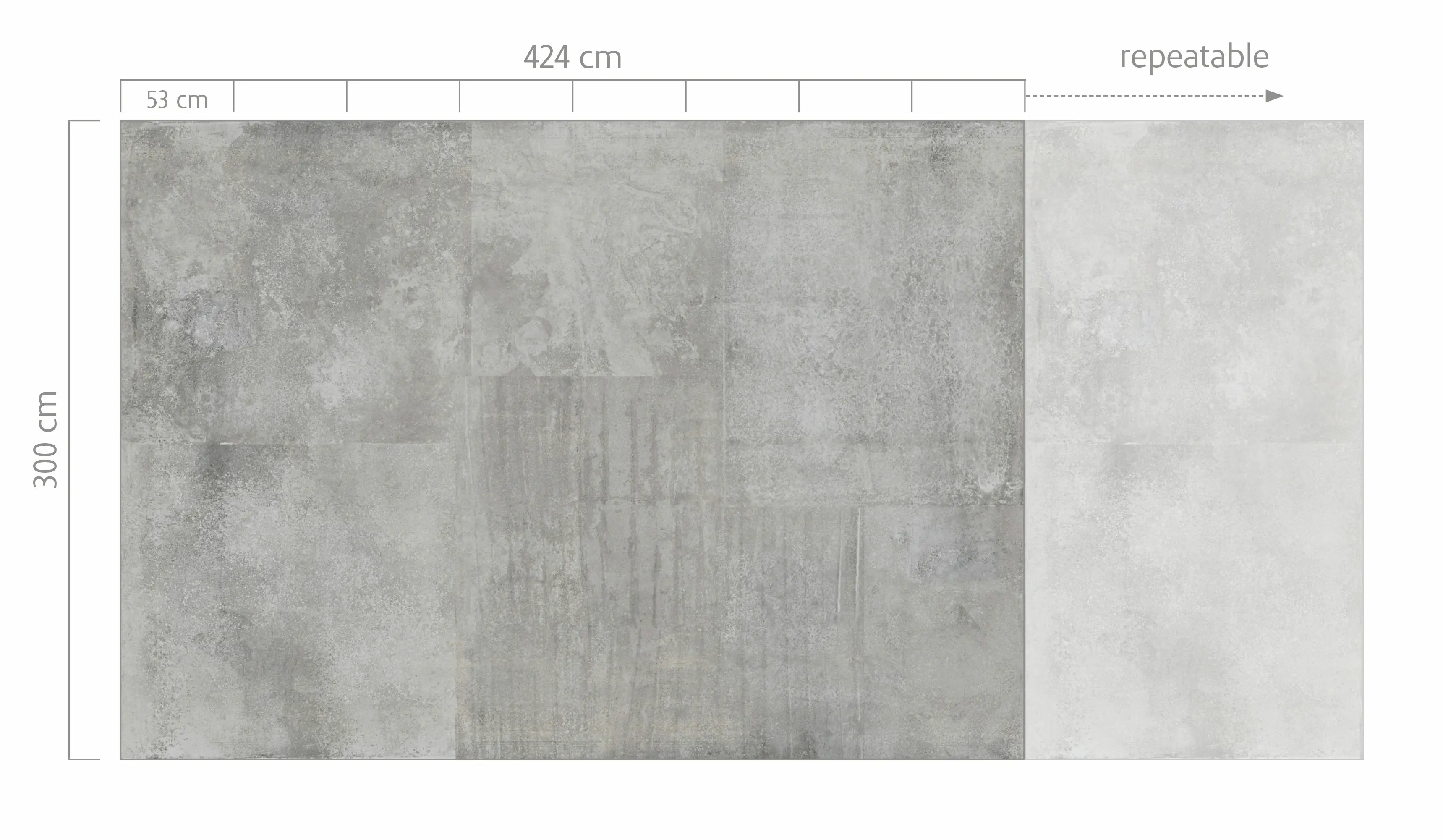 Rasch Vlies Fototapete 364255 Grau-Betongrau Muster & Motive 3 m x 4,24 m
