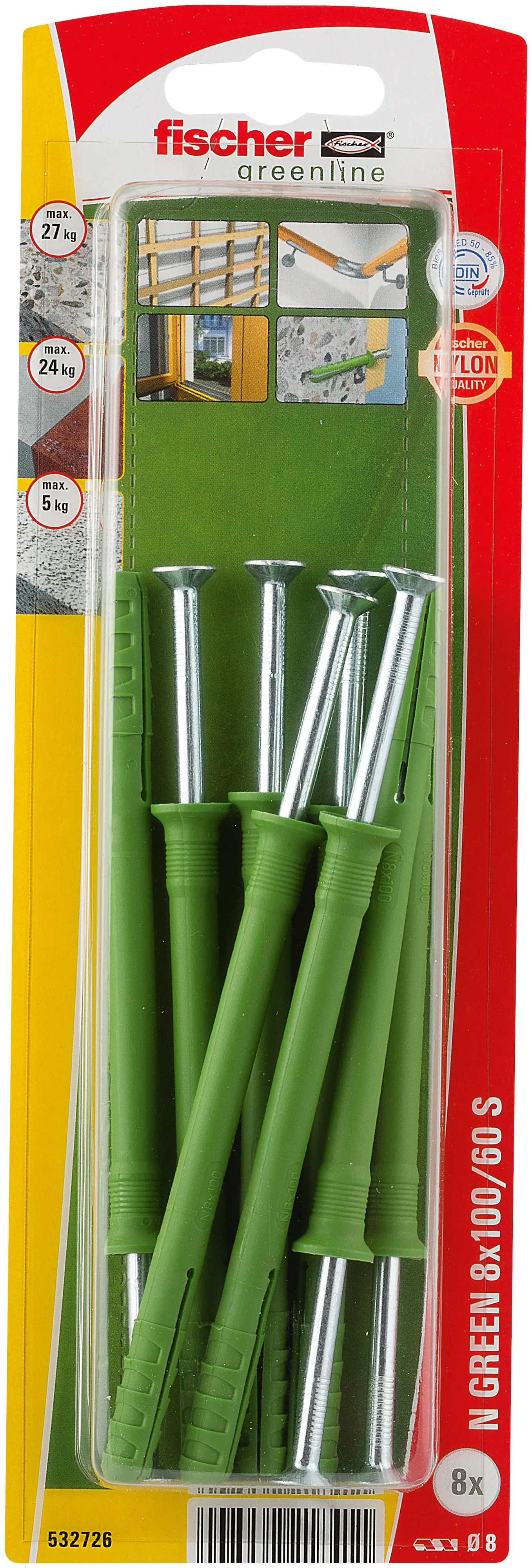 Fischer Nageldübel N Green 8 x 100 mm - 8 Stück