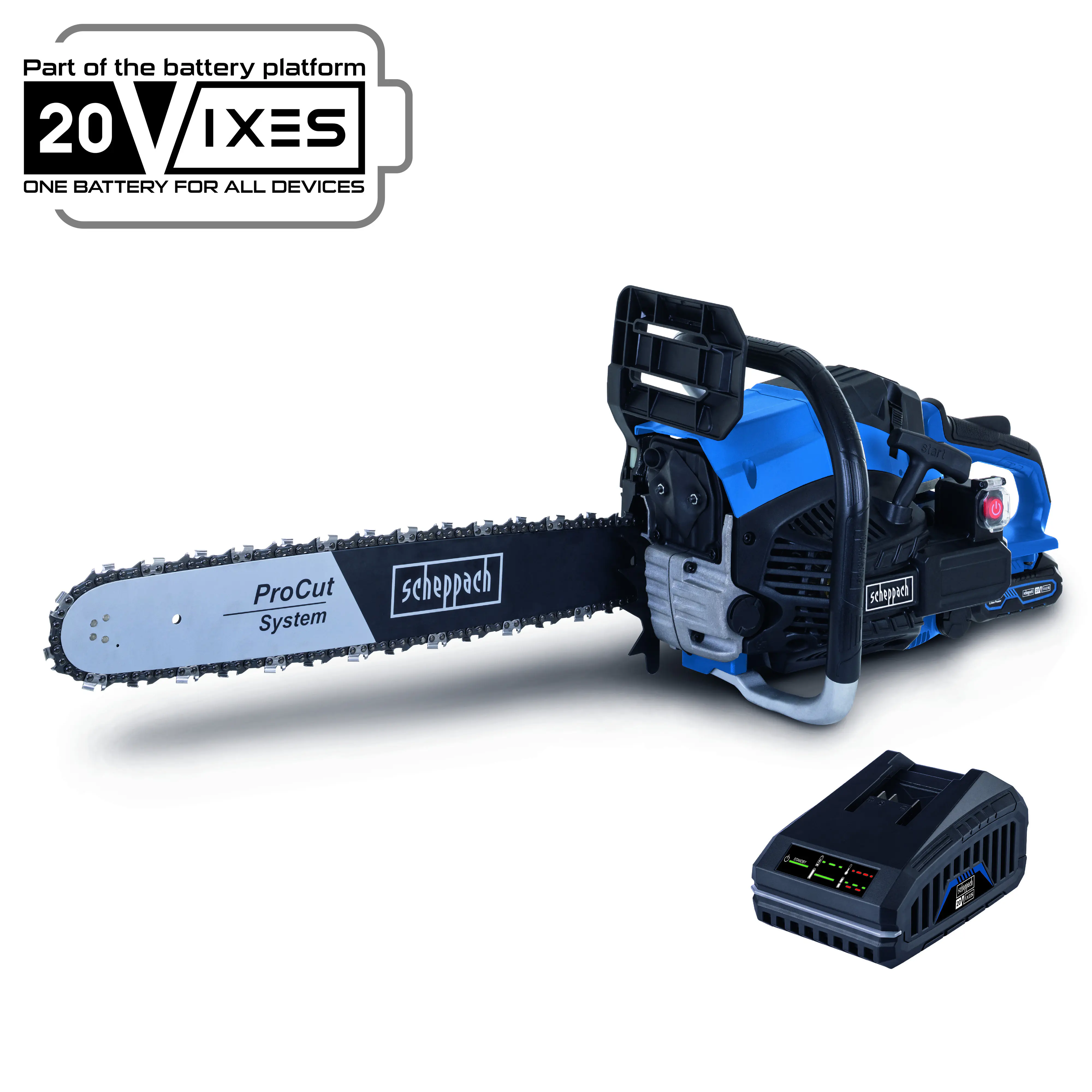 Scheppach Benzin-Kettensäge PCS56E 2,3 kW 51 cm Schwertlänge Scheppach Benzin-Kettensäge PCS56E 2,3 kW 51 cm Schwertlänge