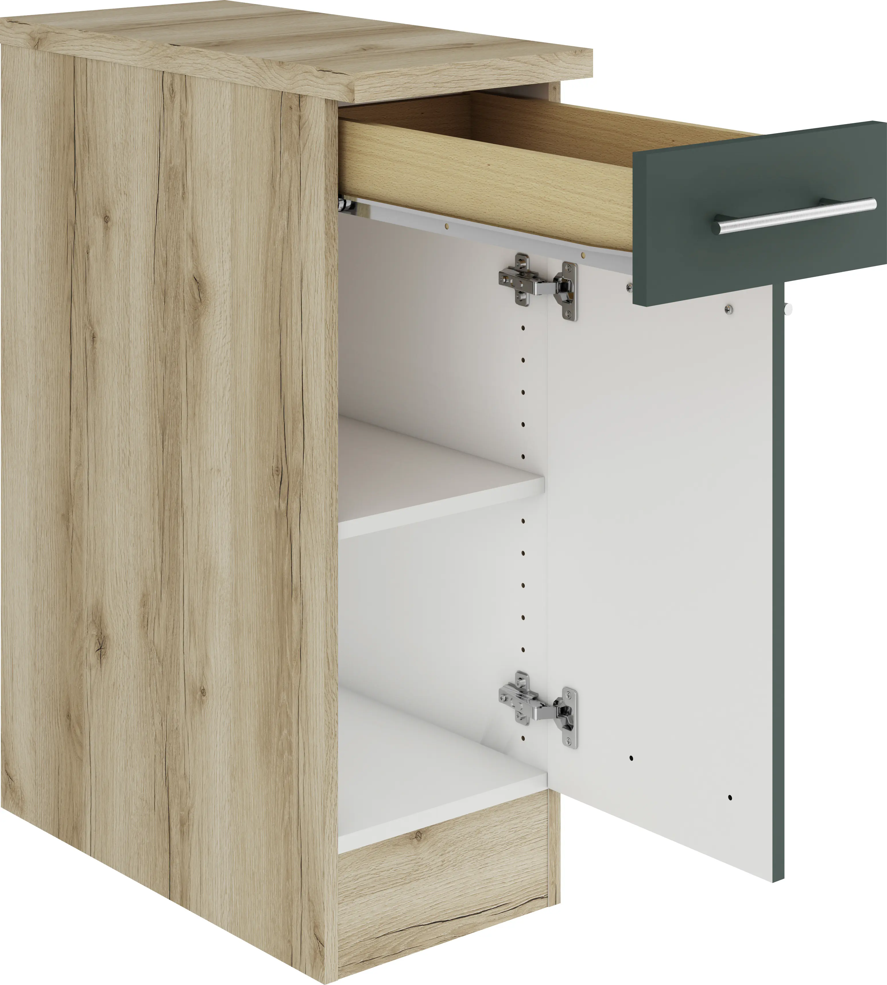 Optifit Unterschrank Savona 405 steingrün/eiche 30 cm