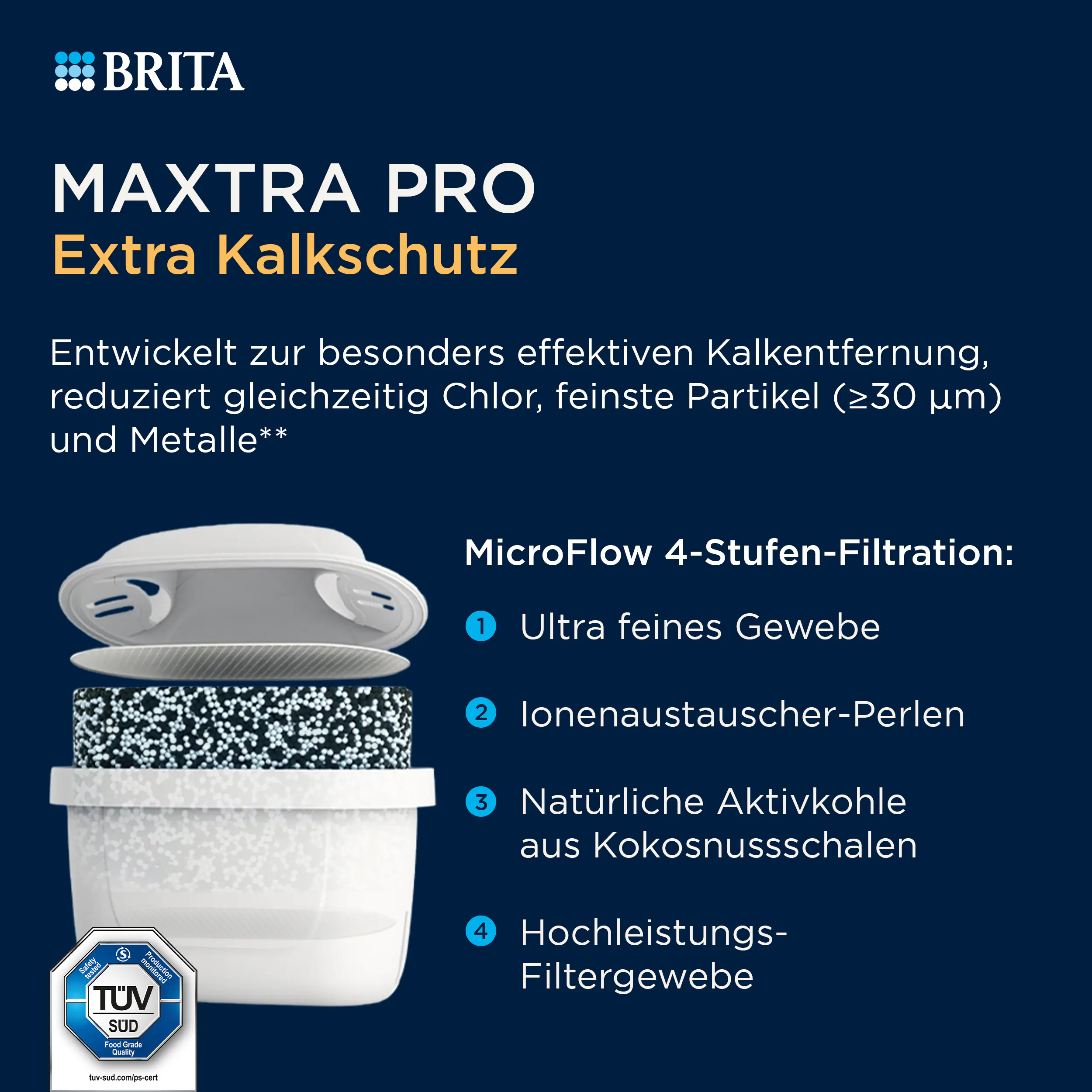 Brita Wasserfilterkartusche MAXTRA PRO EXTRA KALKSCHUTZ, 3er-Pack