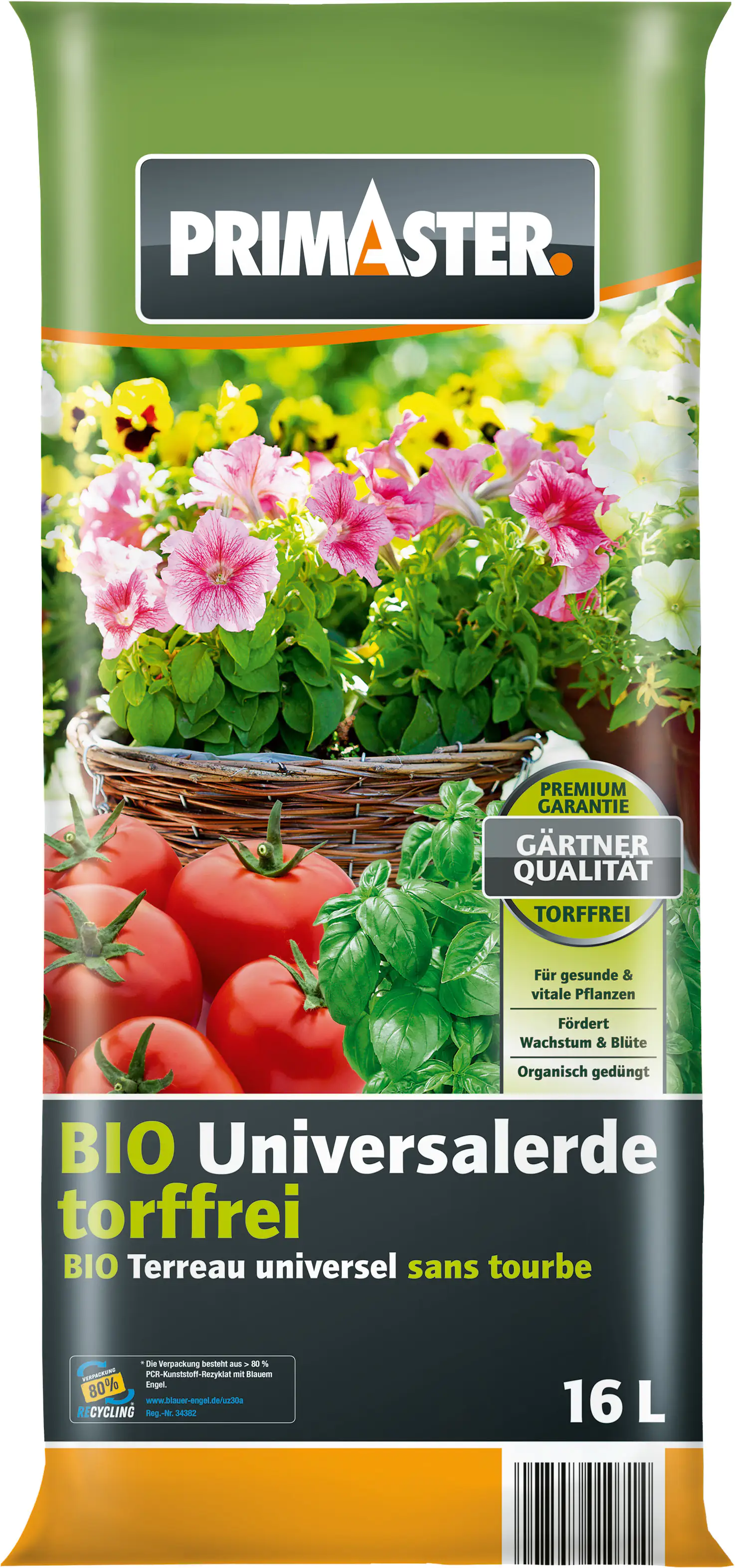 Primaster Bio Universalerde 16 L torffrei Primaster Bio Universalerde 16 L torffrei