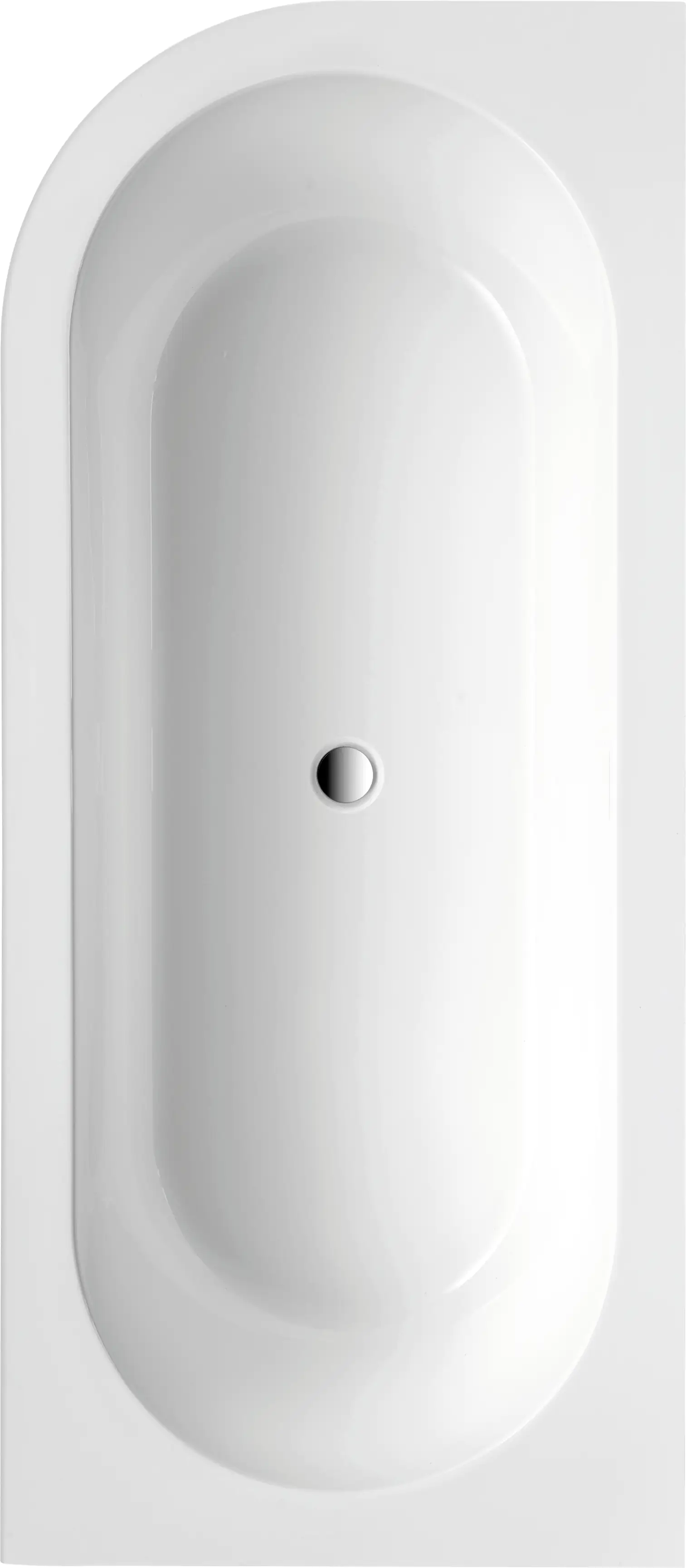 Ottofond Badewanne Modena Corner Schwarz-Weiß links 178 x 78 x 44 cm