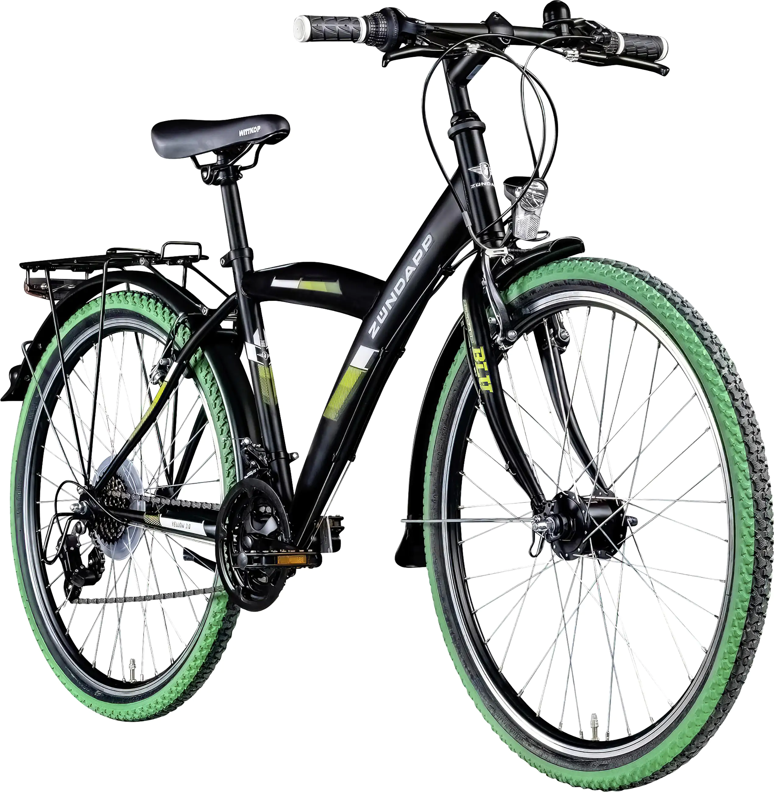 Zündapp Mountainbike Yellow 3.0 24 Zoll Hardtail MTB 21-Gang schwarz-grün