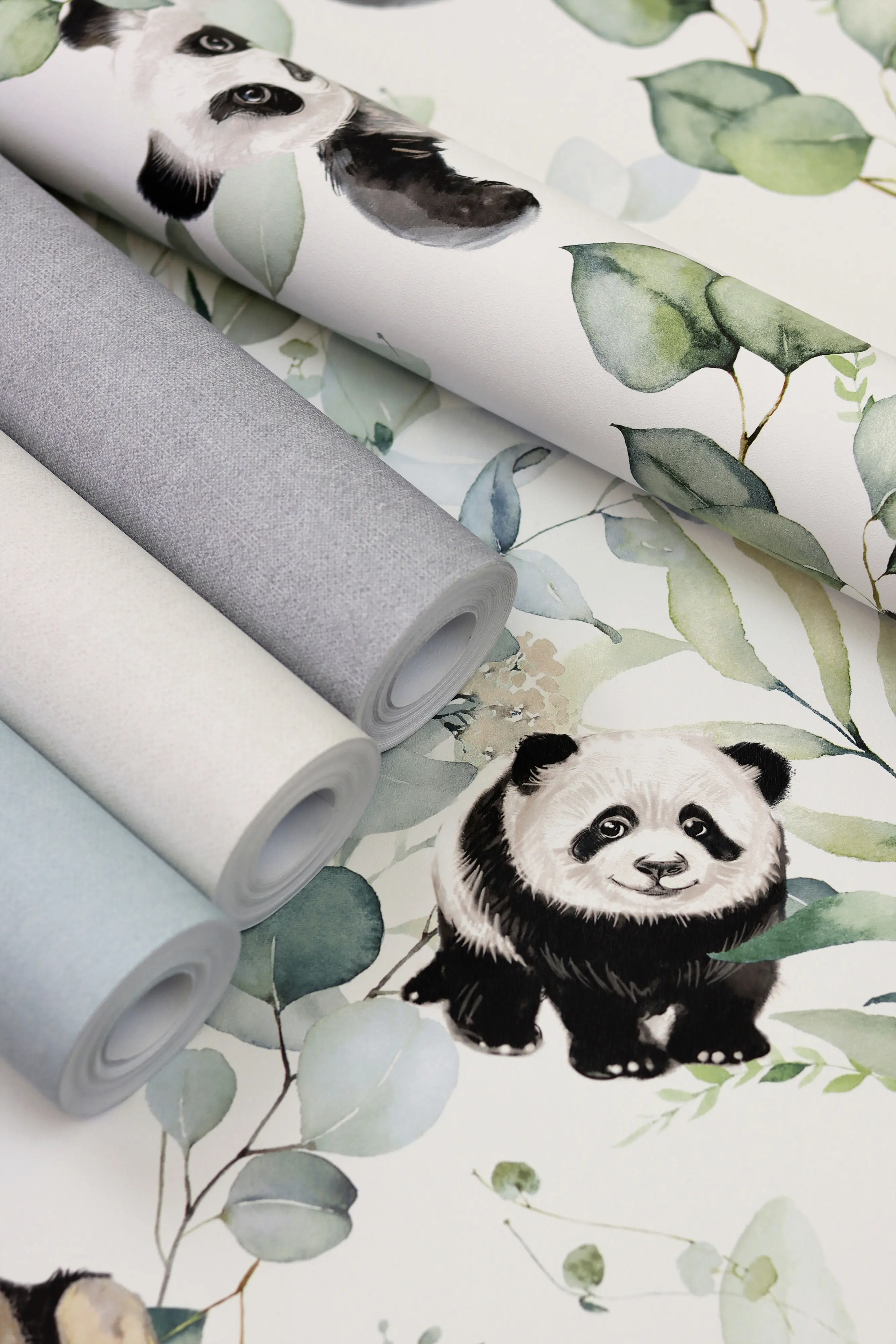 Rasch Vliestapete 301144, Kids World, Pandas, 10,05 x 0,53 m