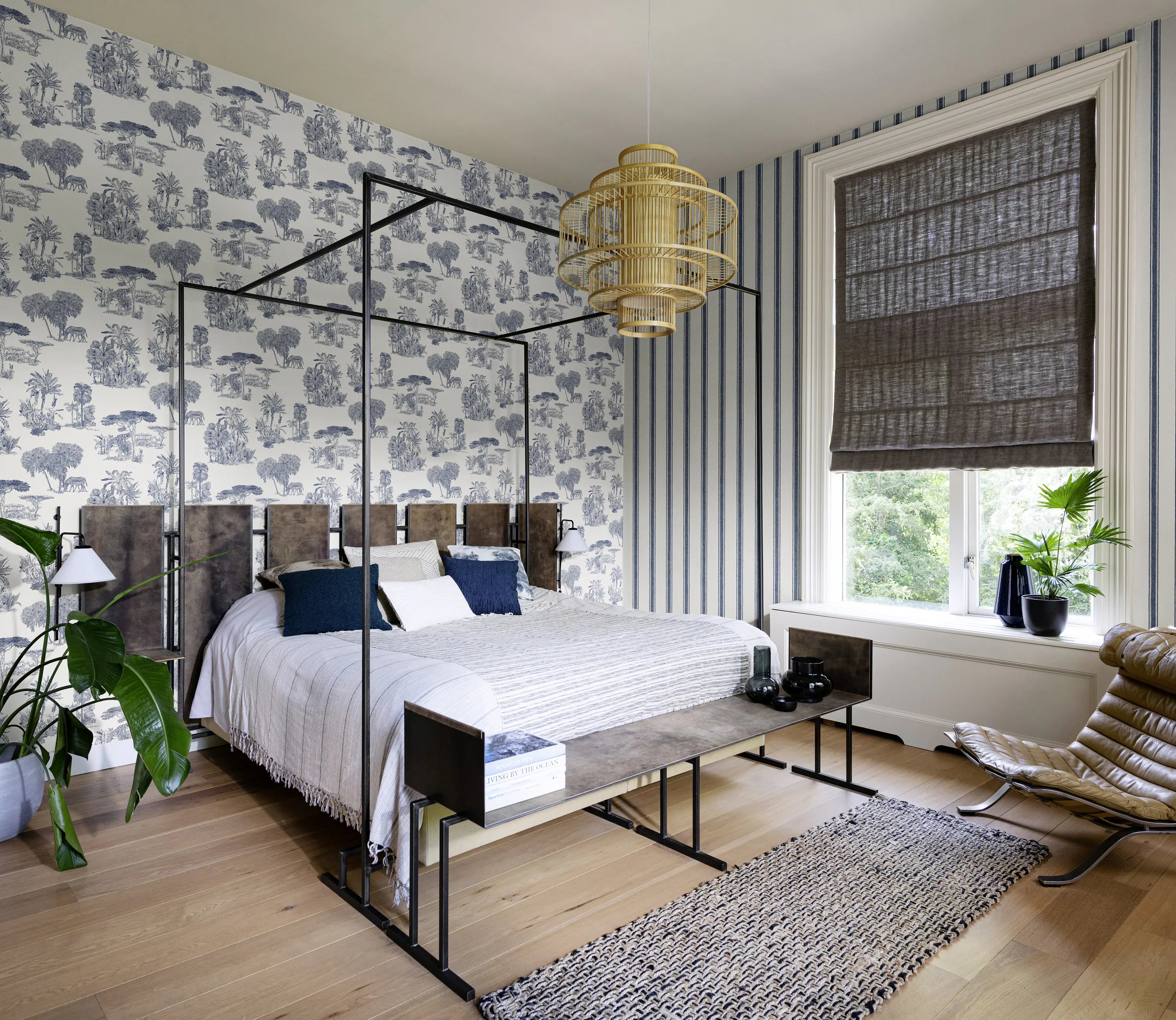 Rasch Vliestapete 555011 Blau-Indigo Muster & Motive 10,05 m x 0,53 m