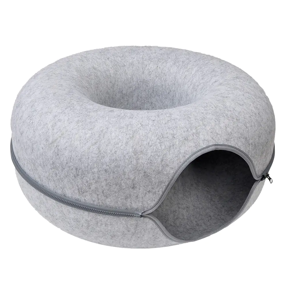 Aumüller Katzentunnel Donut Katzenhöhle hellgrau Filz mit Reißverschluss 60 x 60 x 30 cm Aumüller Katzentunnel Donut Katzenhöhle hellgrau Filz mit Reißverschluss 60 x 60 x 30 cm