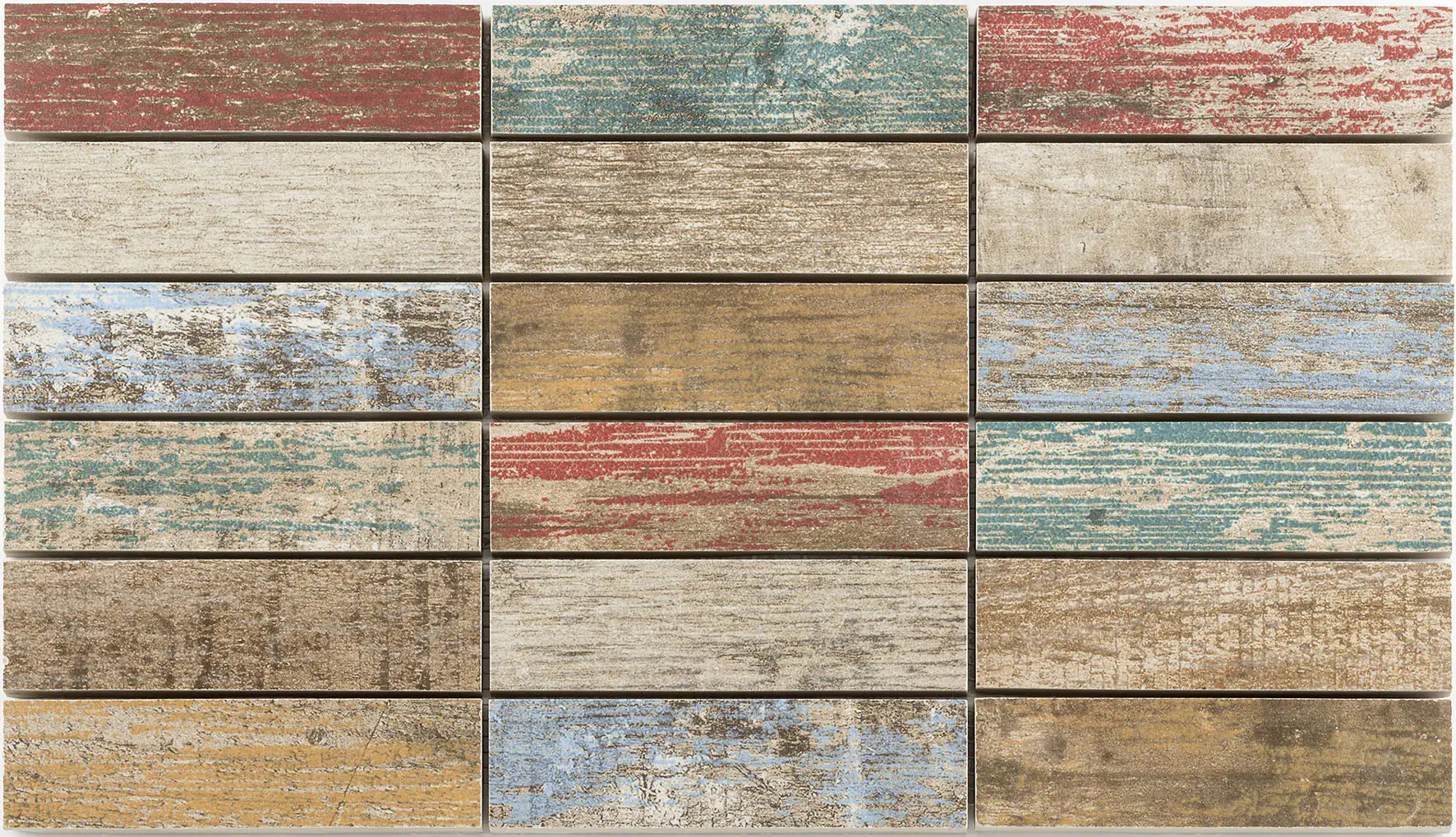 Mosaikfliese Woodstock 37 x 20 cm bunt Steinmaß: ca. 12,3 x 3,3 cm Mosaikfliese Woodstock 37 x 20 cm bunt Steinmaß: ca. 12,3 x 3,3 cm