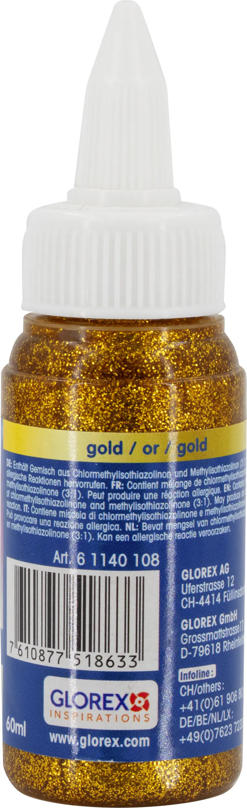 Glorex Glitterglue Flasche gold 60 ml