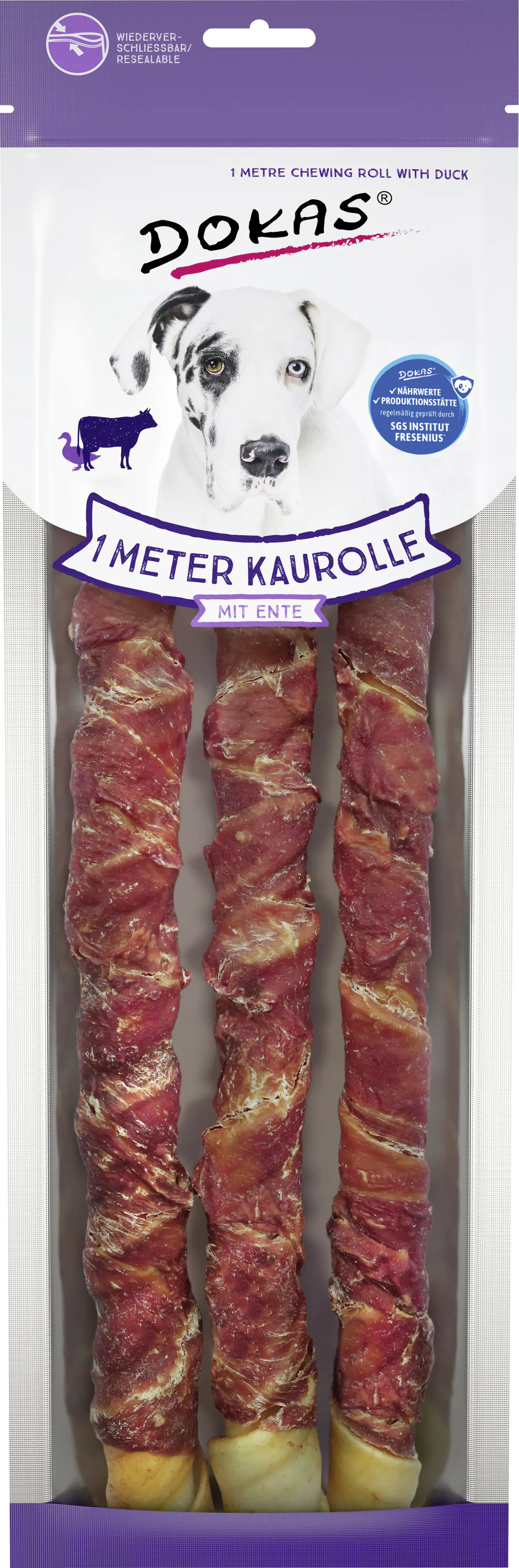 Dokas 1 Meter Kaurolle mit Ente 315 g (Rinderhaut)