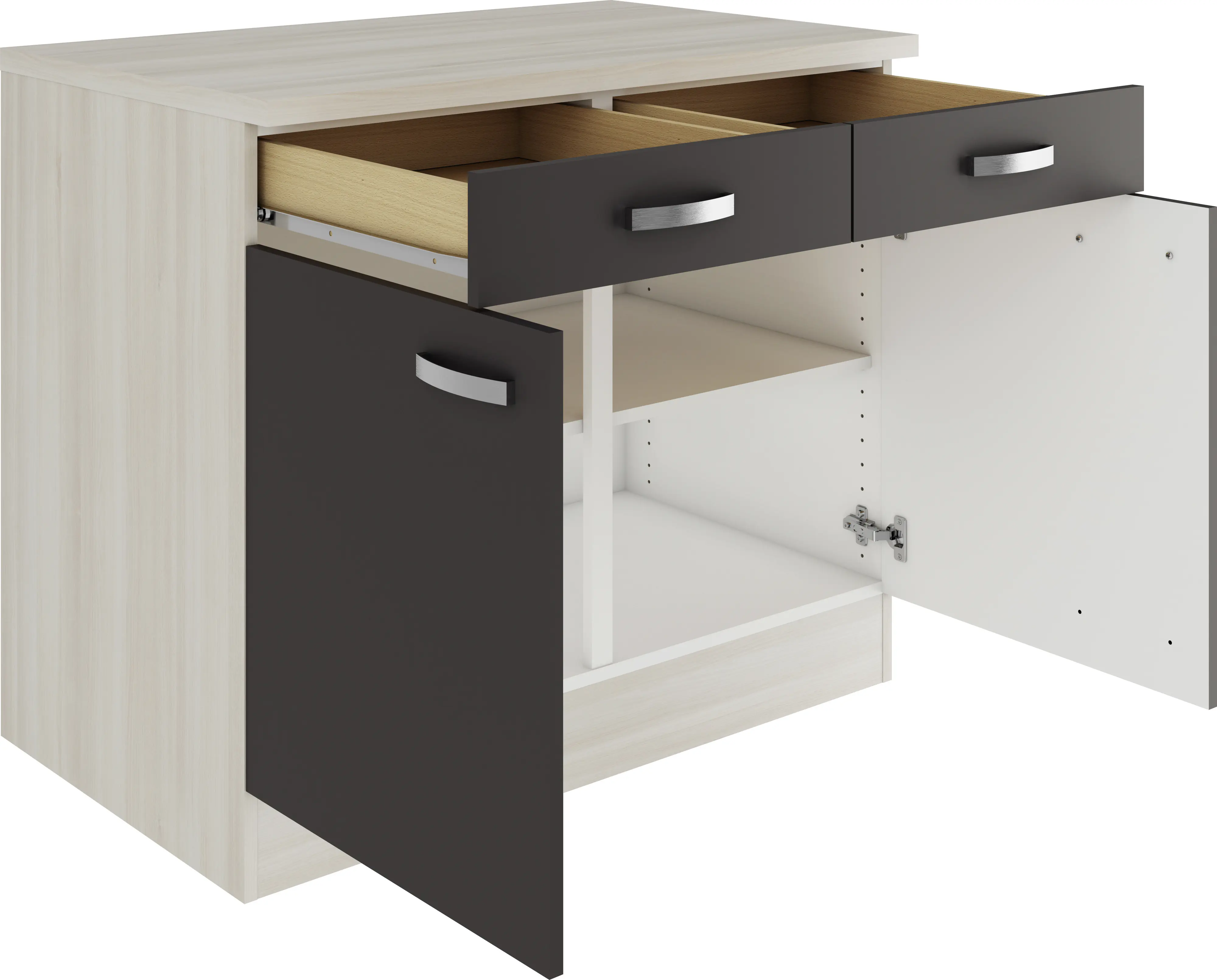 Optifit Unterschrank Faro 220 anthrazit/akazie 100 cm