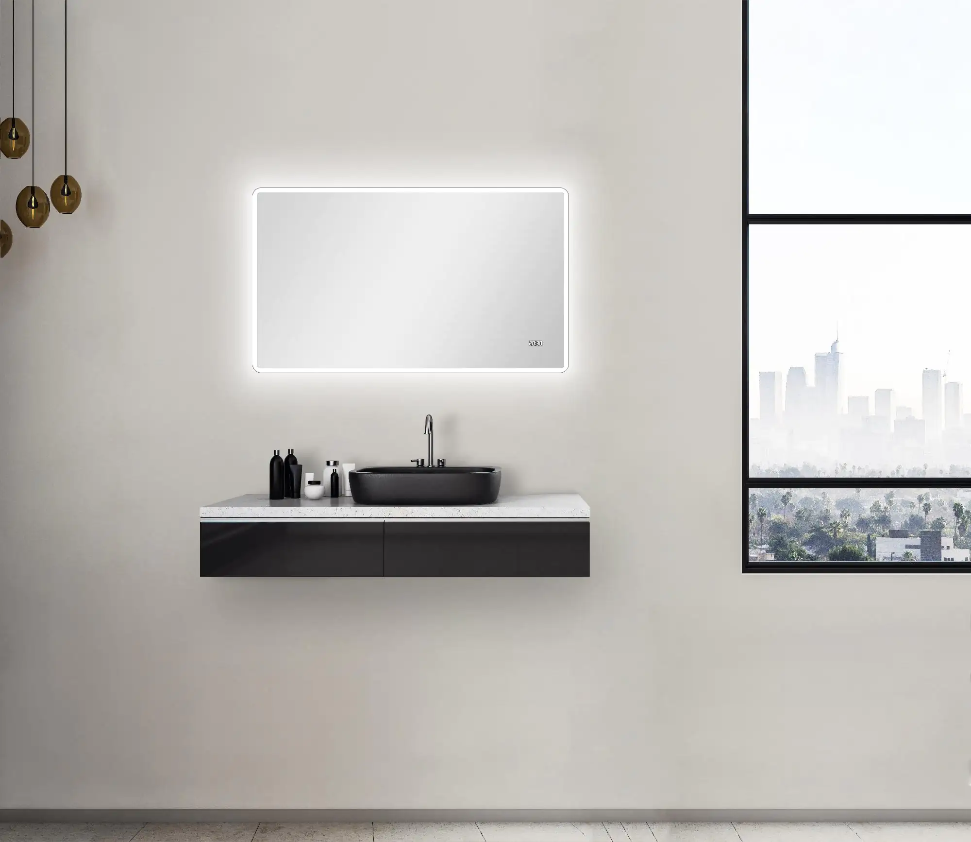 DSK LED Lichtspiegel Silver Sintra 120 x 70 cm