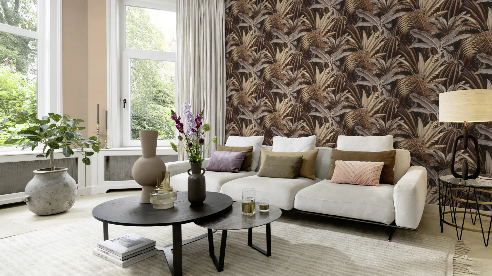 Rasch Vliestapete 687576 Tropical house uni orange, 10,05 x 053 m