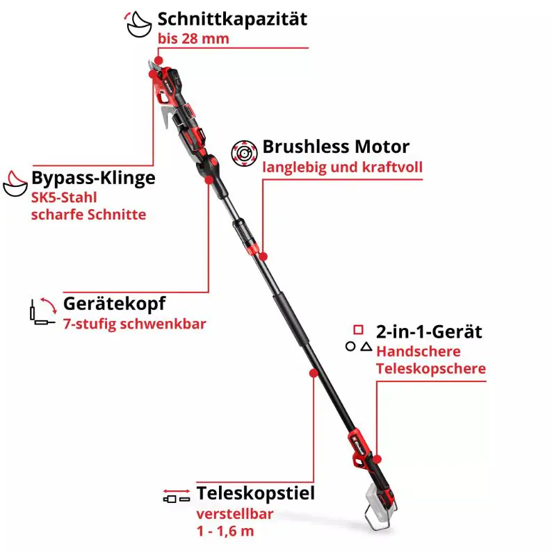 Einhell Akku-Astschere PROFESSIONAL GP-LS 18/28 Li T BL-Solo