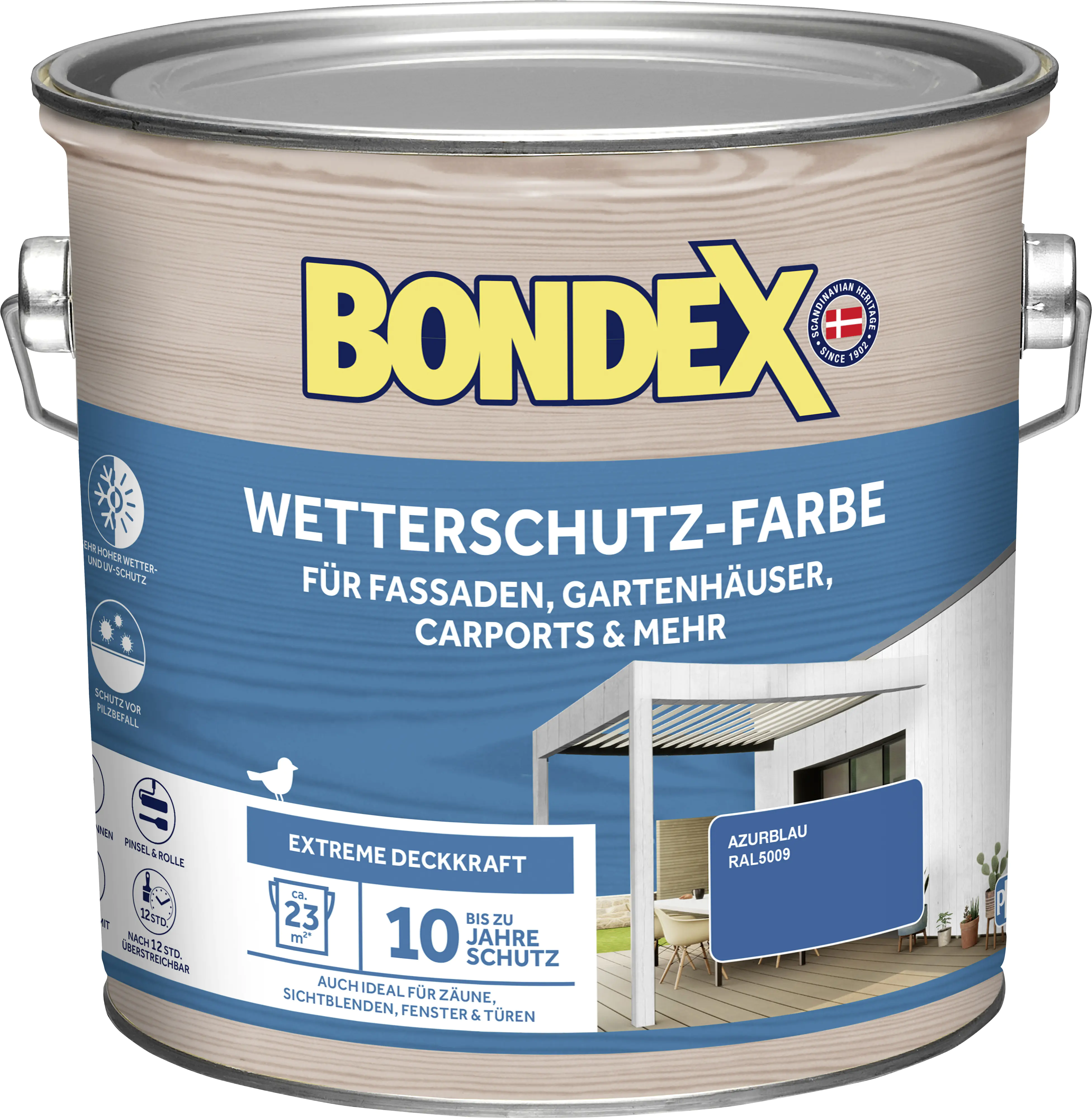 Bondex Wetterschutzfarbe 2,5 L azurblau 