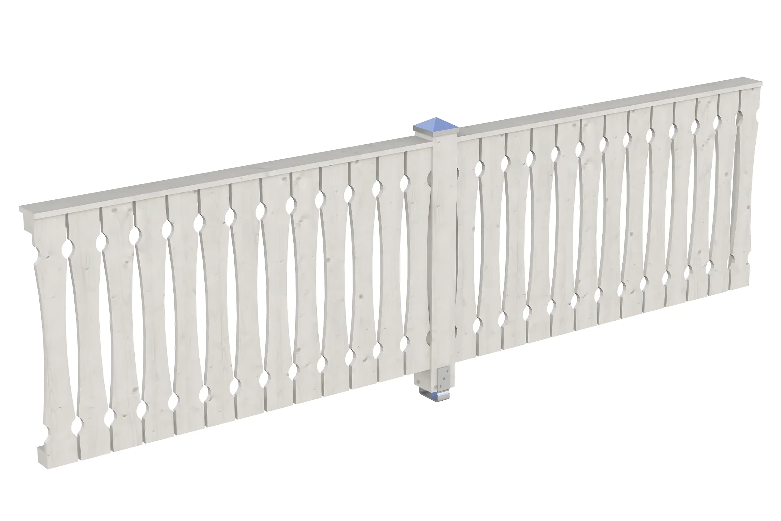 SKAN HOLZ Brüstung Balkonschalung 355 x 96 cm, Fichte, lasiert in Weiß