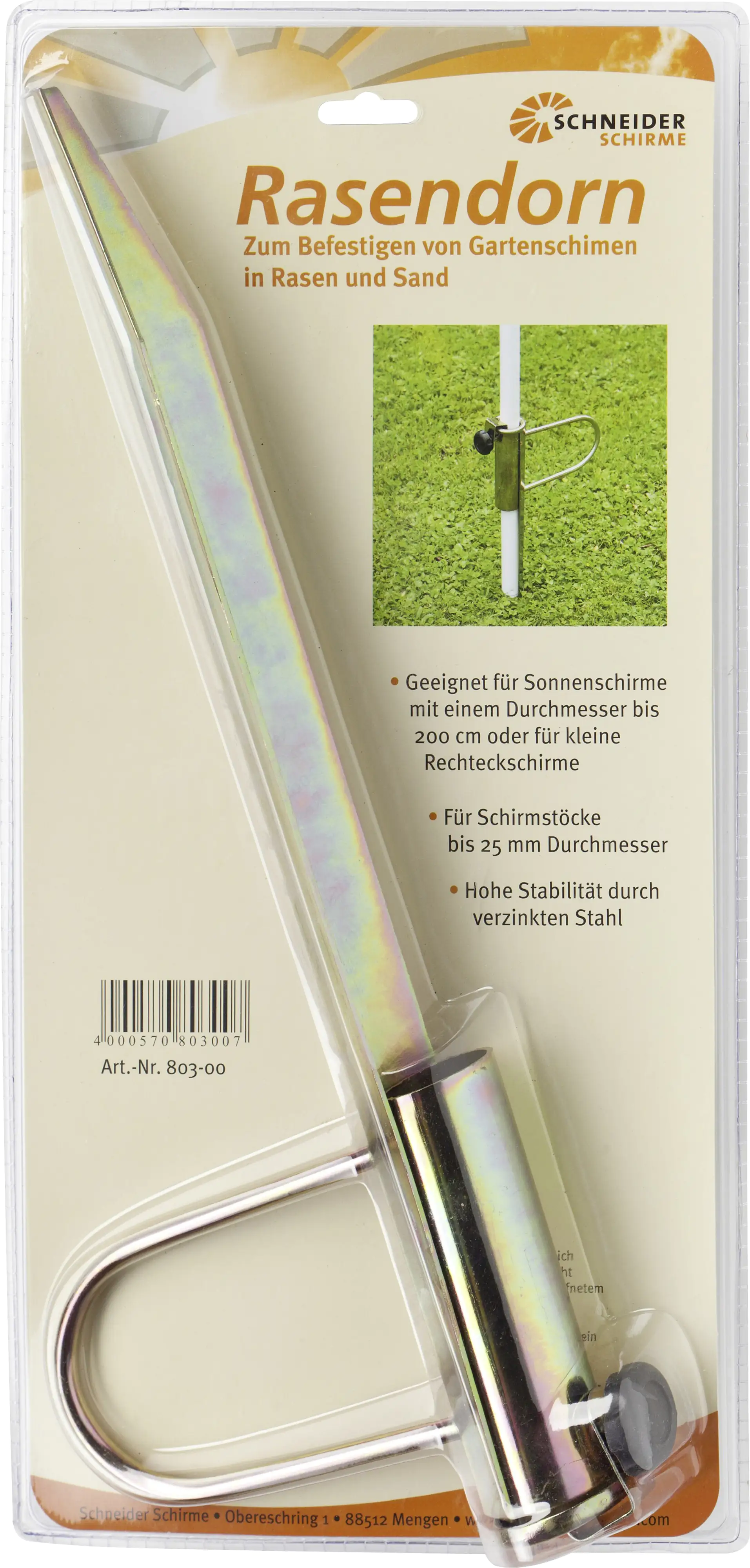 Schneider Rasendorn für Unterstöcke bis Ø 25 mm, verzinkter Stahl Schneider Rasendorn für Unterstöcke bis Ø 25 mm, verzinkter Stahl